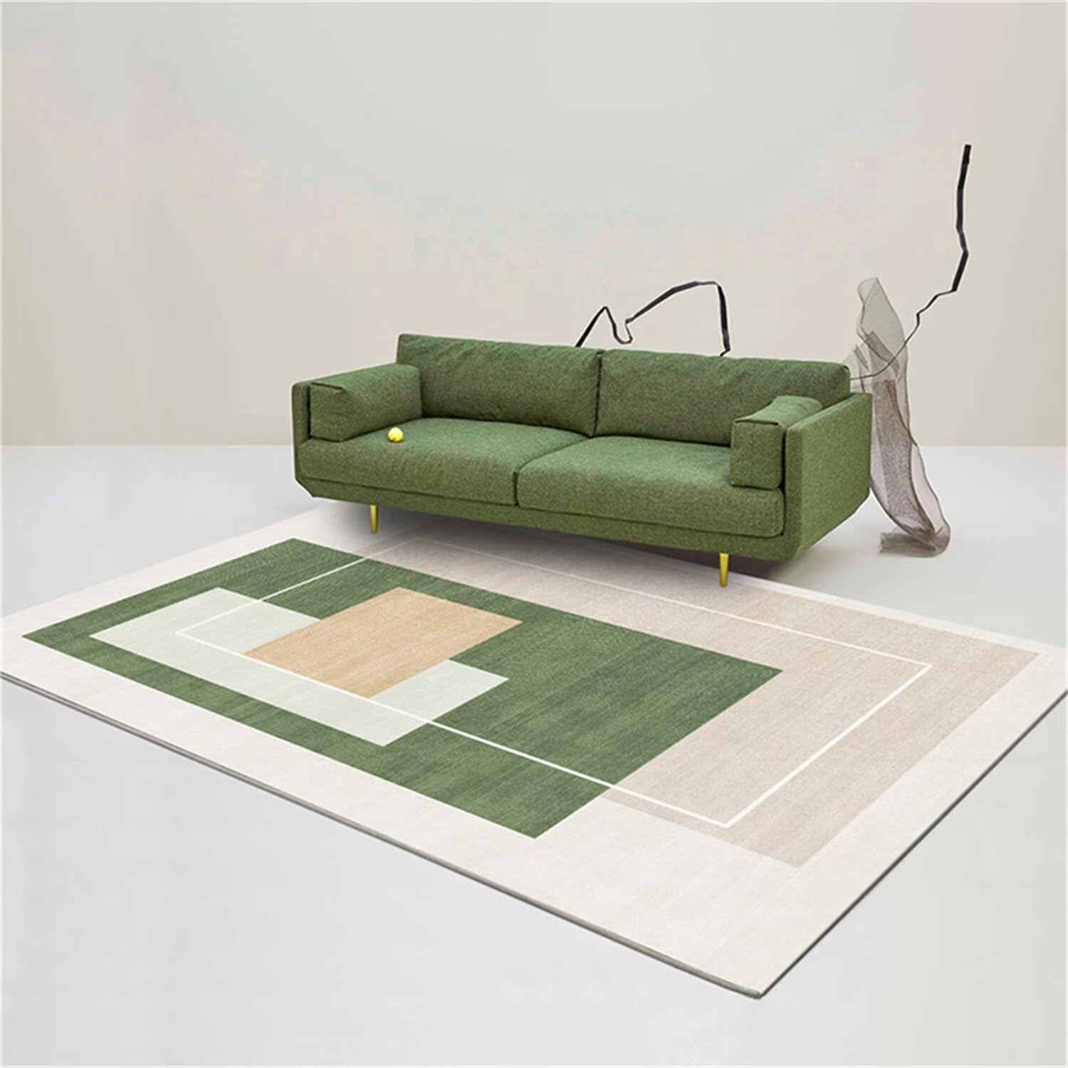 Tapis vert 180x200cm pour le chevet de la chambre ou le sol du salon