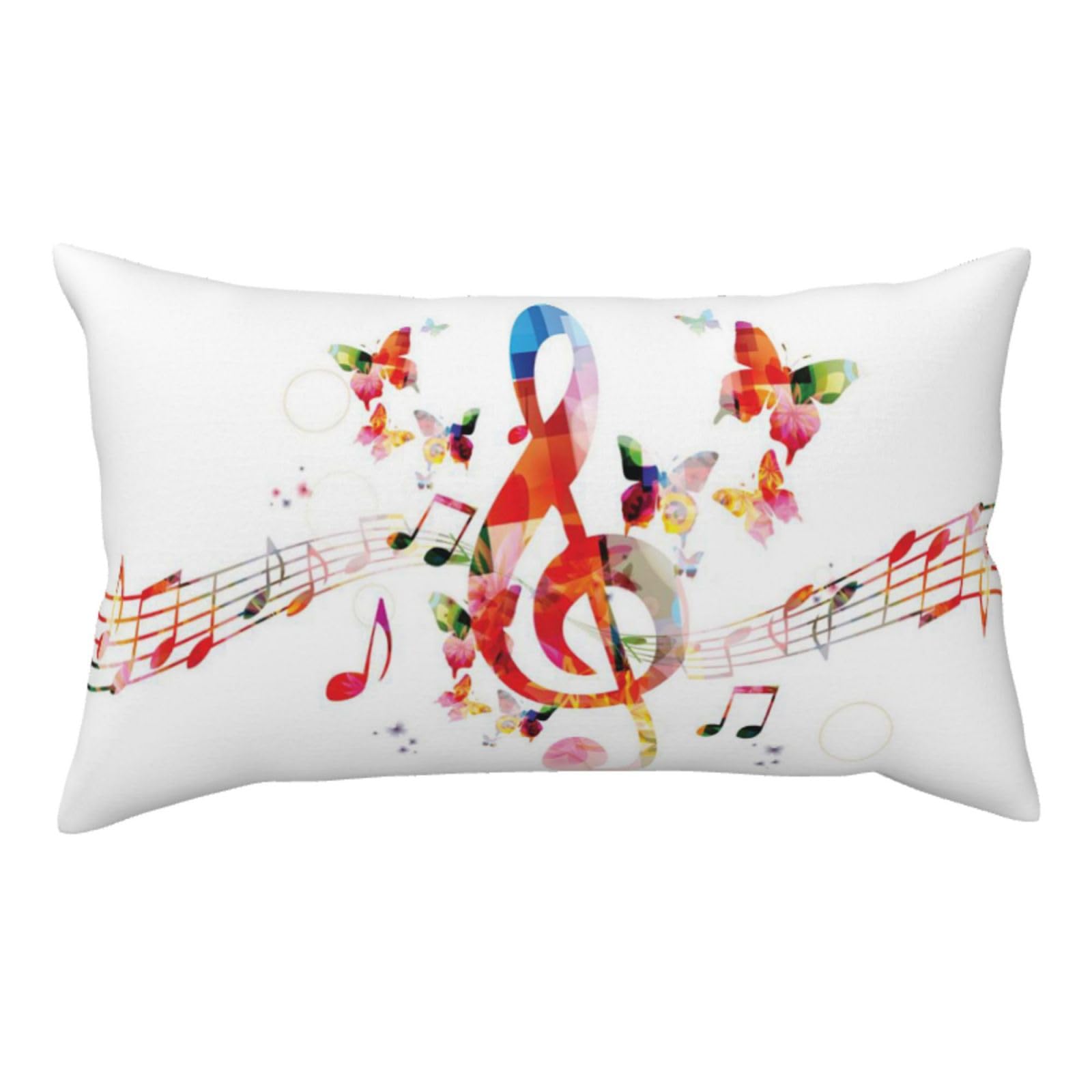 WSHFFILO Musica Butterfly printed Pillow Case 20x36in Corduroy Throw Pillow Cover