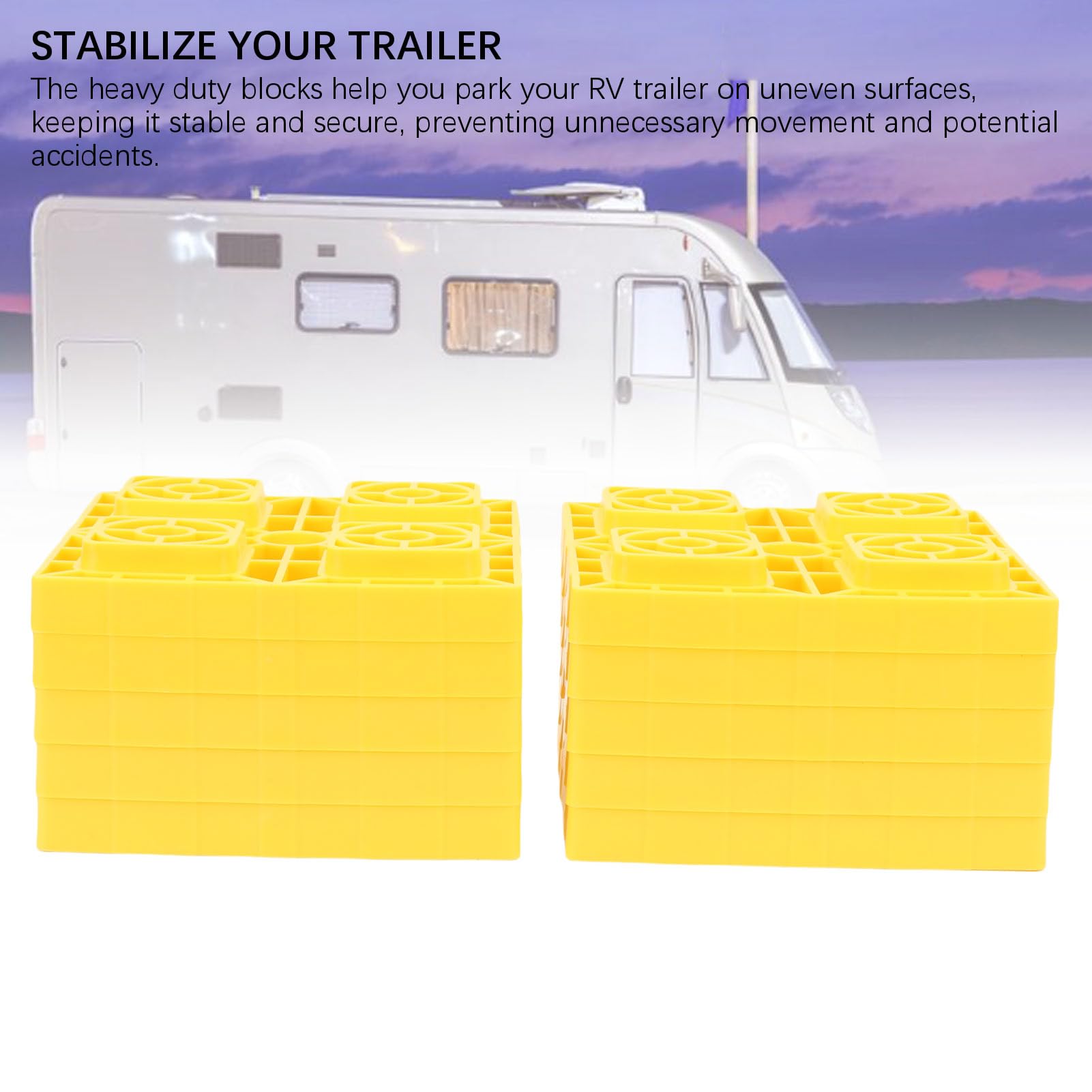 Luocute 10pcs RV Blocksing, Stosy w Stosy Wytrzymałościowe Podkładki do Obozowiczów dla Pojedynczych Podwójnych kół Podnośniki Hydrauliczne z torbą do Przenoszenia do Kempingowej