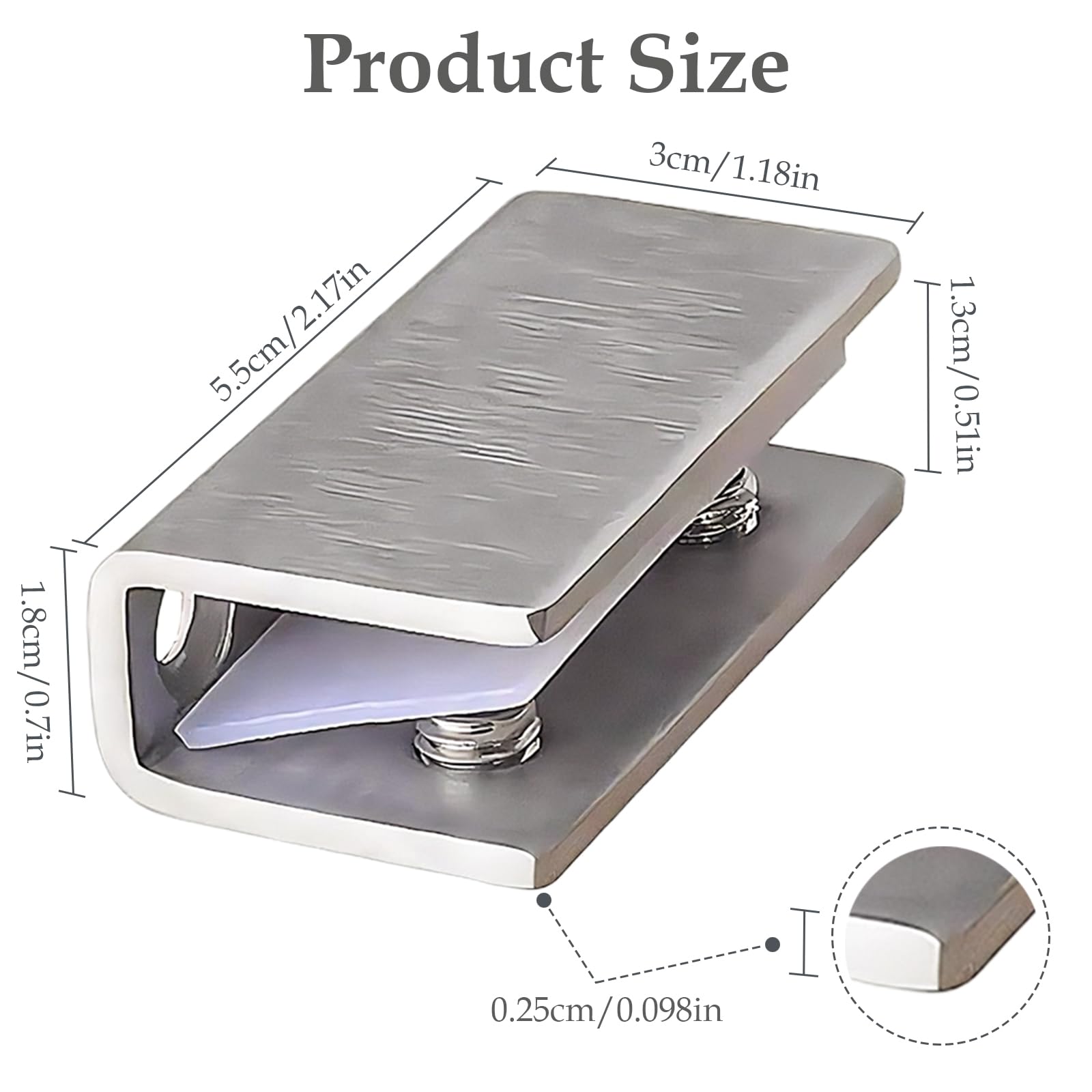 Abrazaderas de Cristal 8 Piezas Abrazaderas de Vidrio de Acero Inoxidable Abrazaderas de Vidrio Ajustables para 8-12 mm Vidrio, Soporte de Estante de Vidrio para Barandilla Escalera Baño