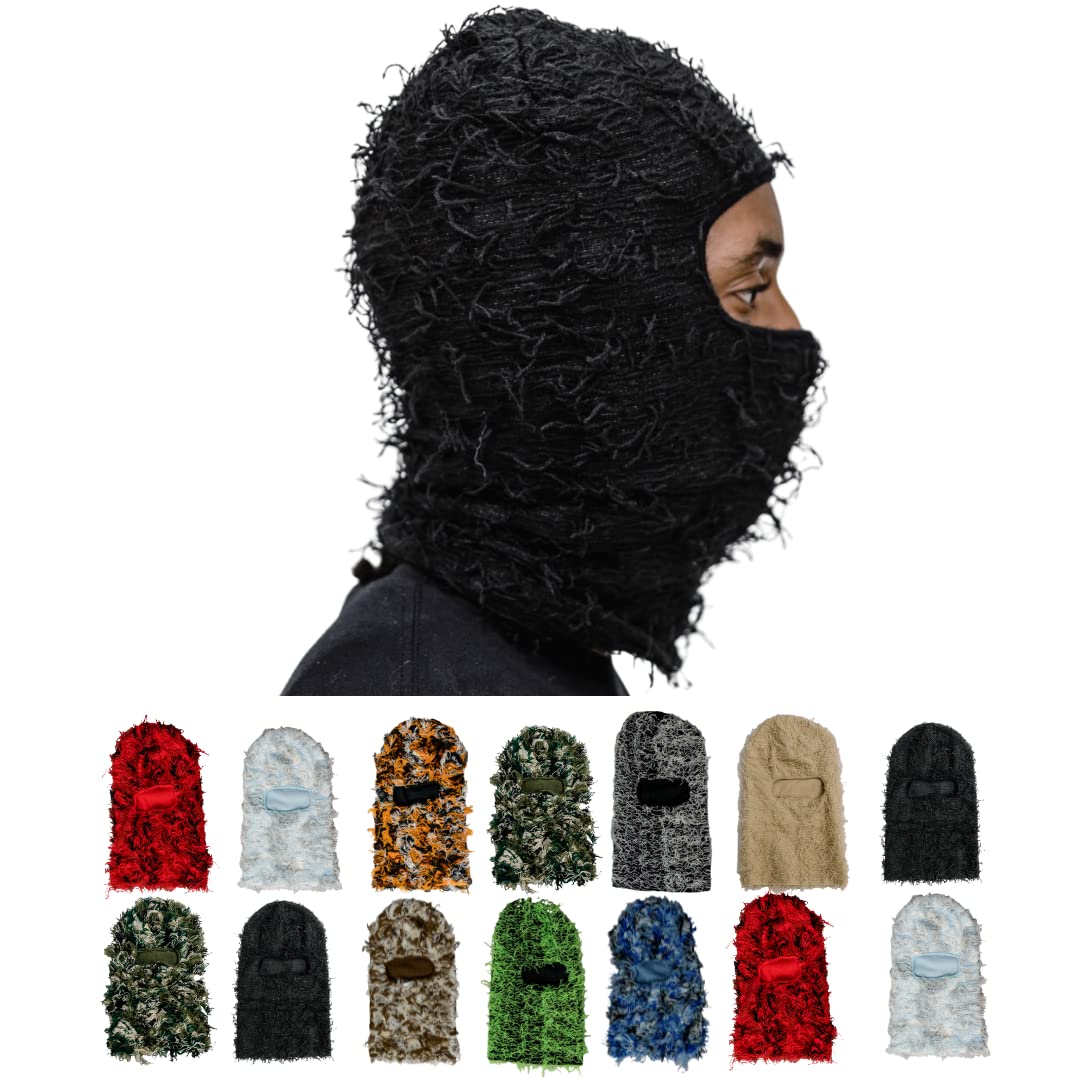 Heitiliamu Balaclava Distressed Ski Mask 20+ Colors Knitted Full
