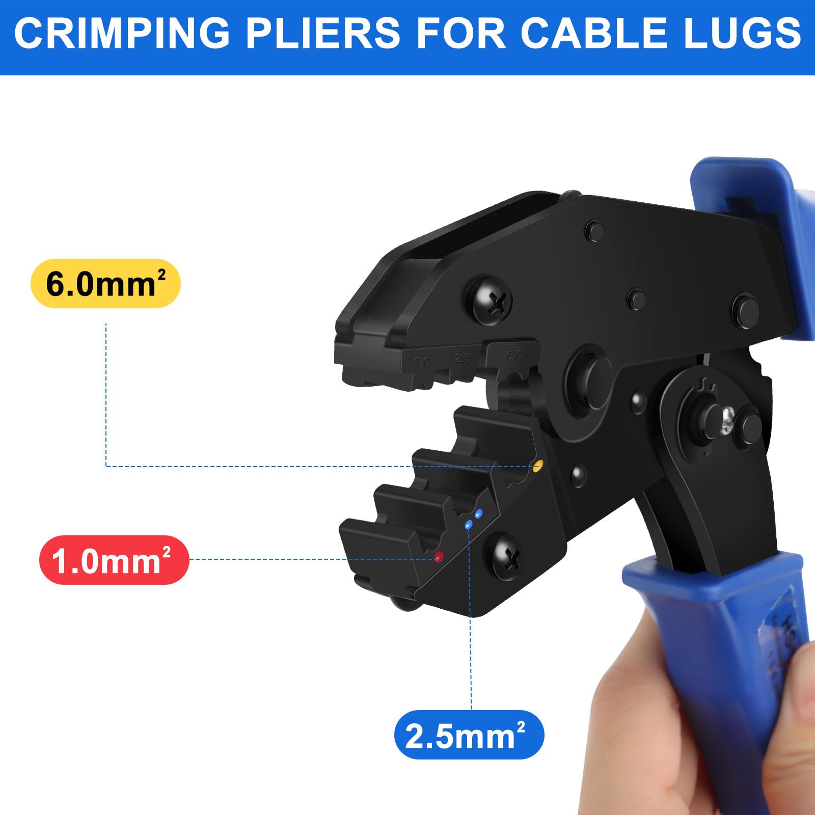 Pince Sertir VFANDV Pince à Sertir, Pince A Sertir Cosse Electrique, 300 Cosses Electriques A Sertir 1.5-6 Sertisseuse Electrique