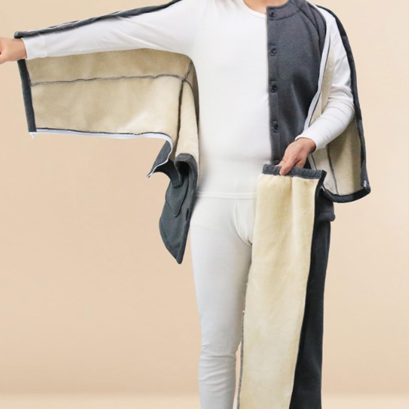 Pantaloni for pazienti con cerniera facili da indossare, in cotone, for uso medico, for anziani e allettati, for riabilitazione chirurgica e infermieristica