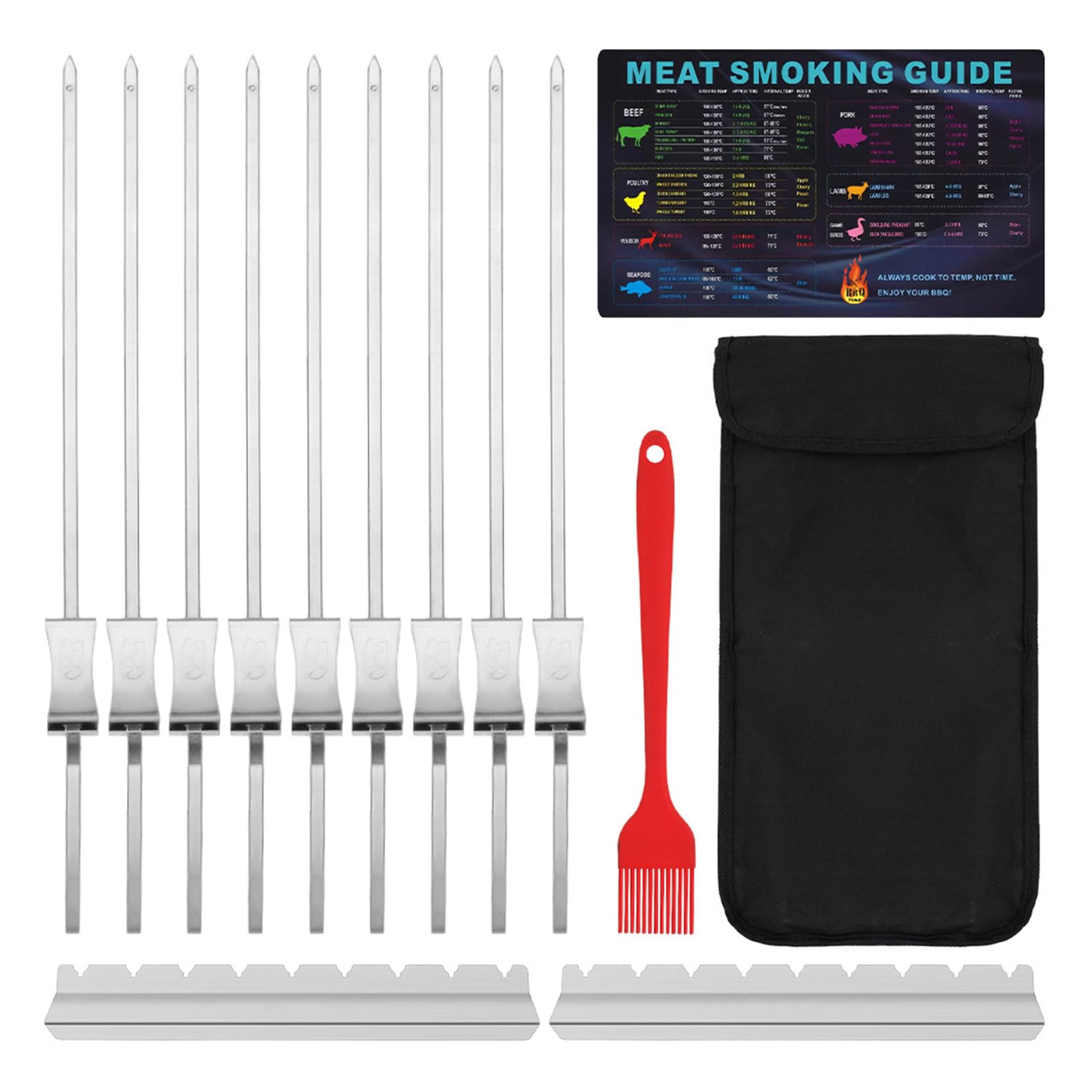 Hochwertiges 3-Zinken Grillgabel Set, Grillausrüstung aus rostfreiem Stahl in Lebensmittelqualität für sicheres und Robustes Kochen Freien, dauerhaftes Grillzubehör