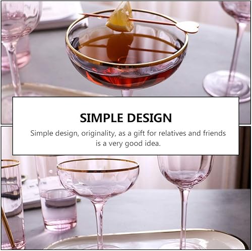 Miniatura 5 de Didiseaon Stemmed - Juego de 2 copas de cóctel transparentes de primera calidad y copas de copa de champán
