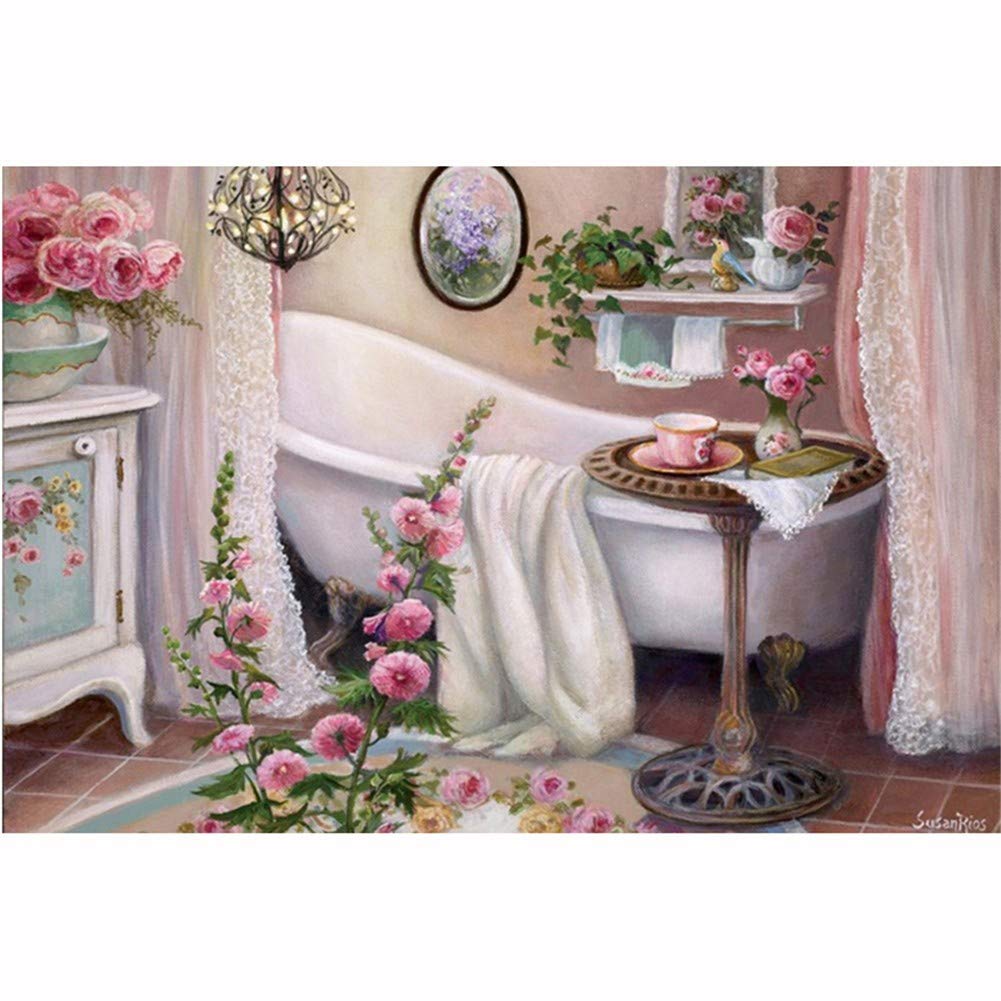 Broderie diamant 5D grand format 70x90cm en strass ronds pour une decoration murale haut de gamme