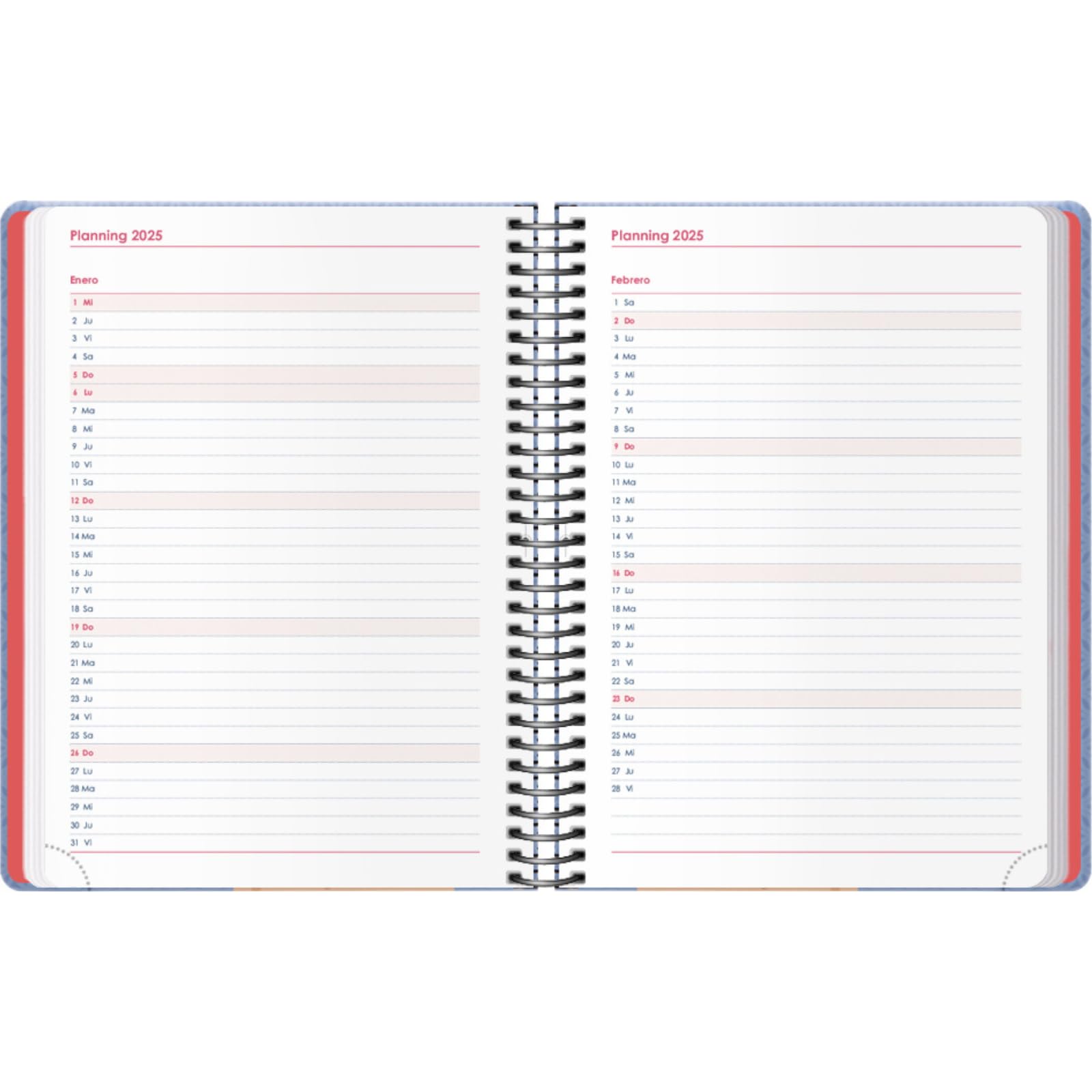 Dohe, Diary 2025, Day Page, A5 (15 x 21 cm), 12 Months January to December, Hard Cover and Rubber, Planner in Spanish - Image 4