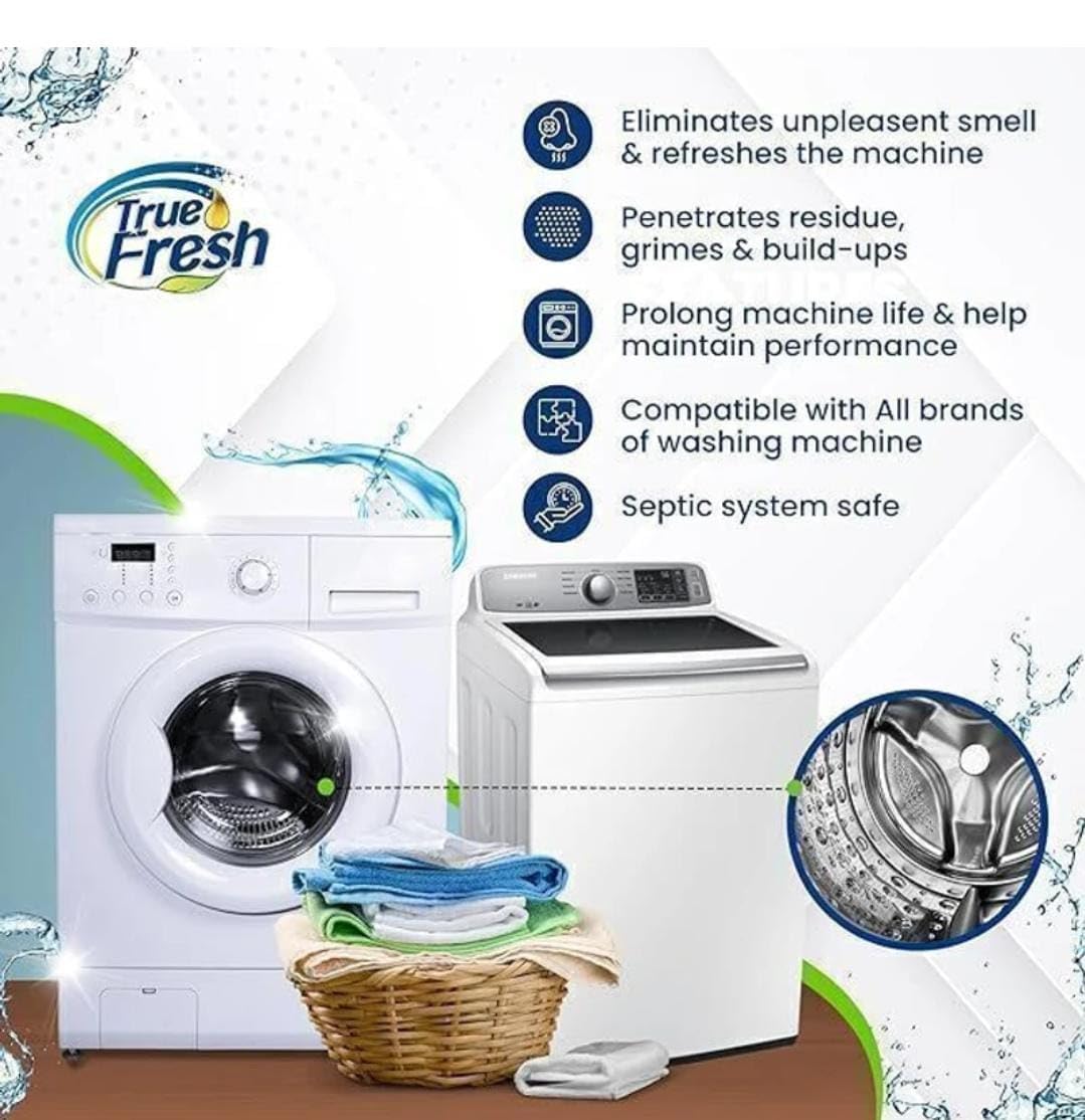 Klenzmo Washing Machine Descaling tablets | Removes limescale, residue & odors | For top & front load machines | Restores drum hygiene | Eco-friendly & easy to use. Pack Of - 30 3