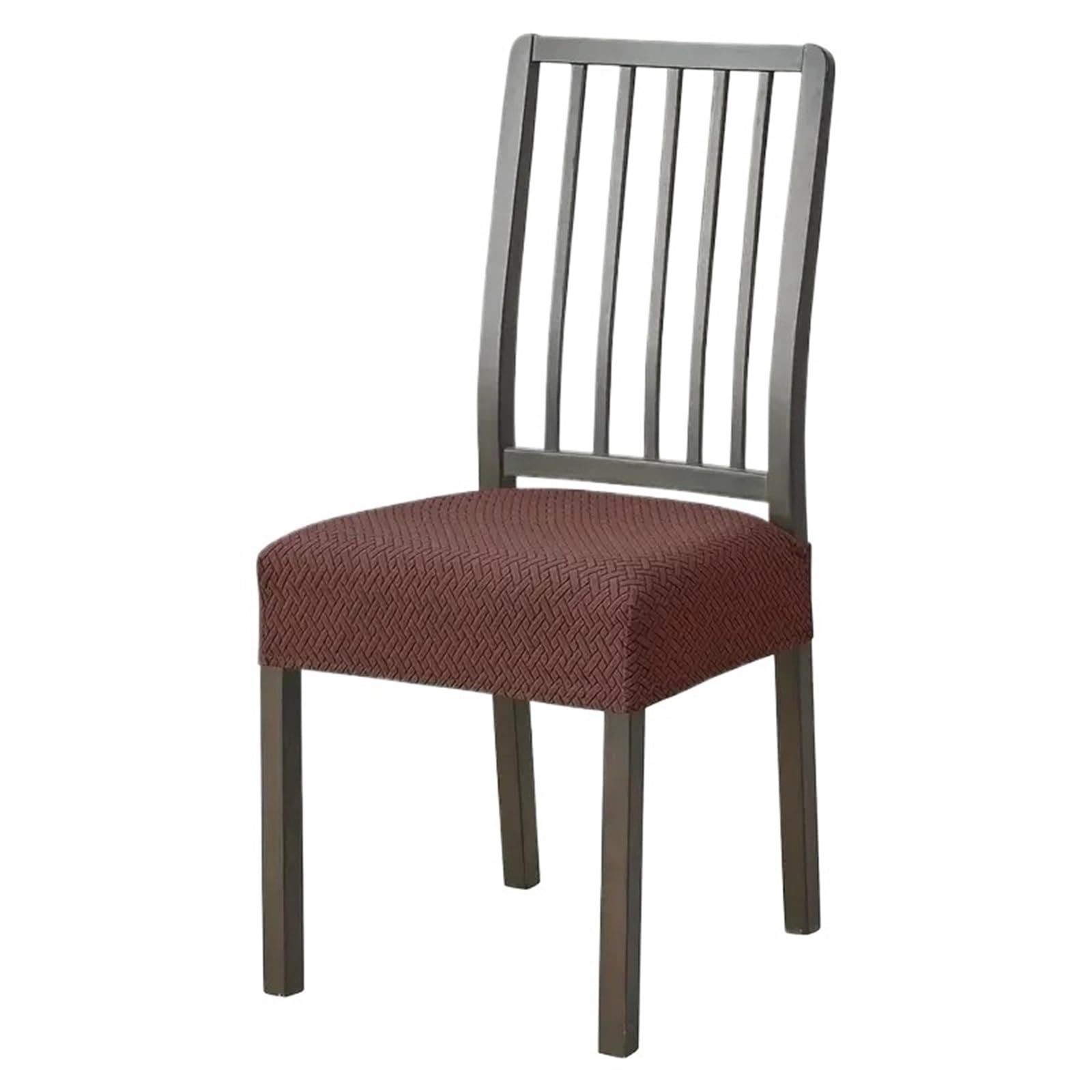 FVDZRFIE Chair Covers 1/4/6pcs Jacquard/Velvet Chair Seat Cover Stretch Removable Chair Slipcover Upholstered Dining Room Seat(Color 5,1pcs)
