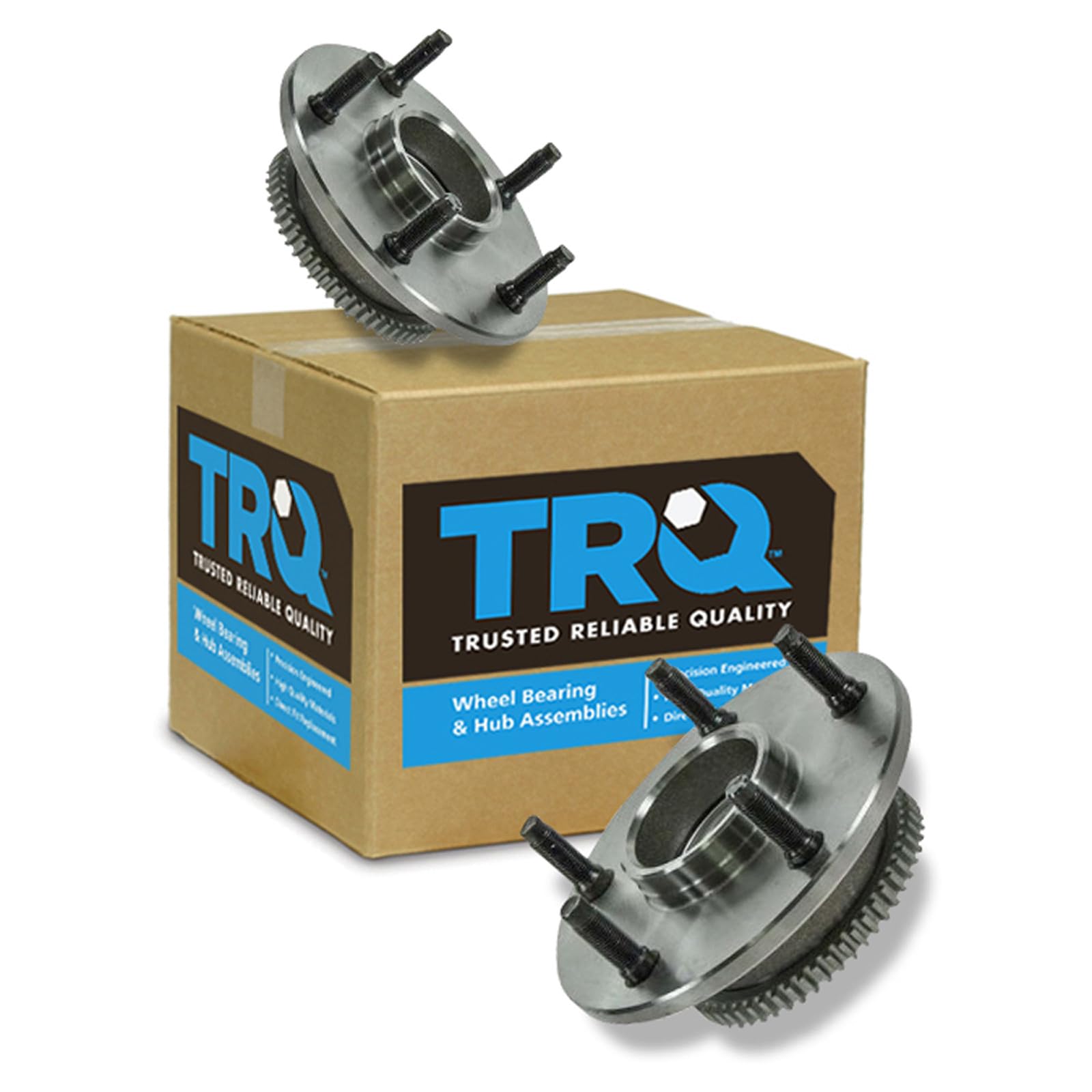 TRQ Front Left and Right Wheel Bearing and Hub Assembly Set 2 Piece
