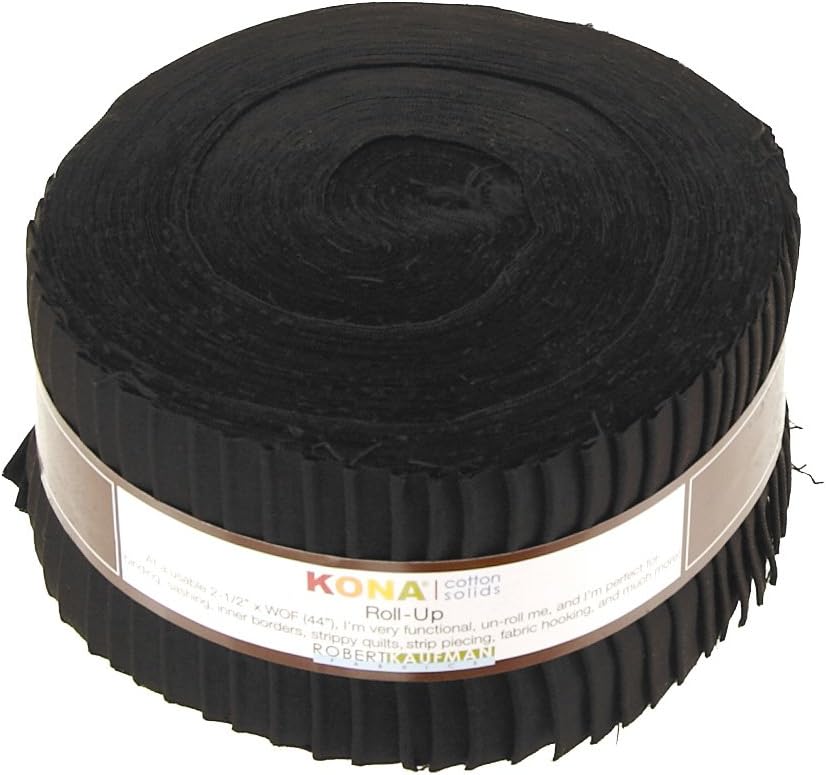 Kona Cotton Black 2.5" Roll Ups