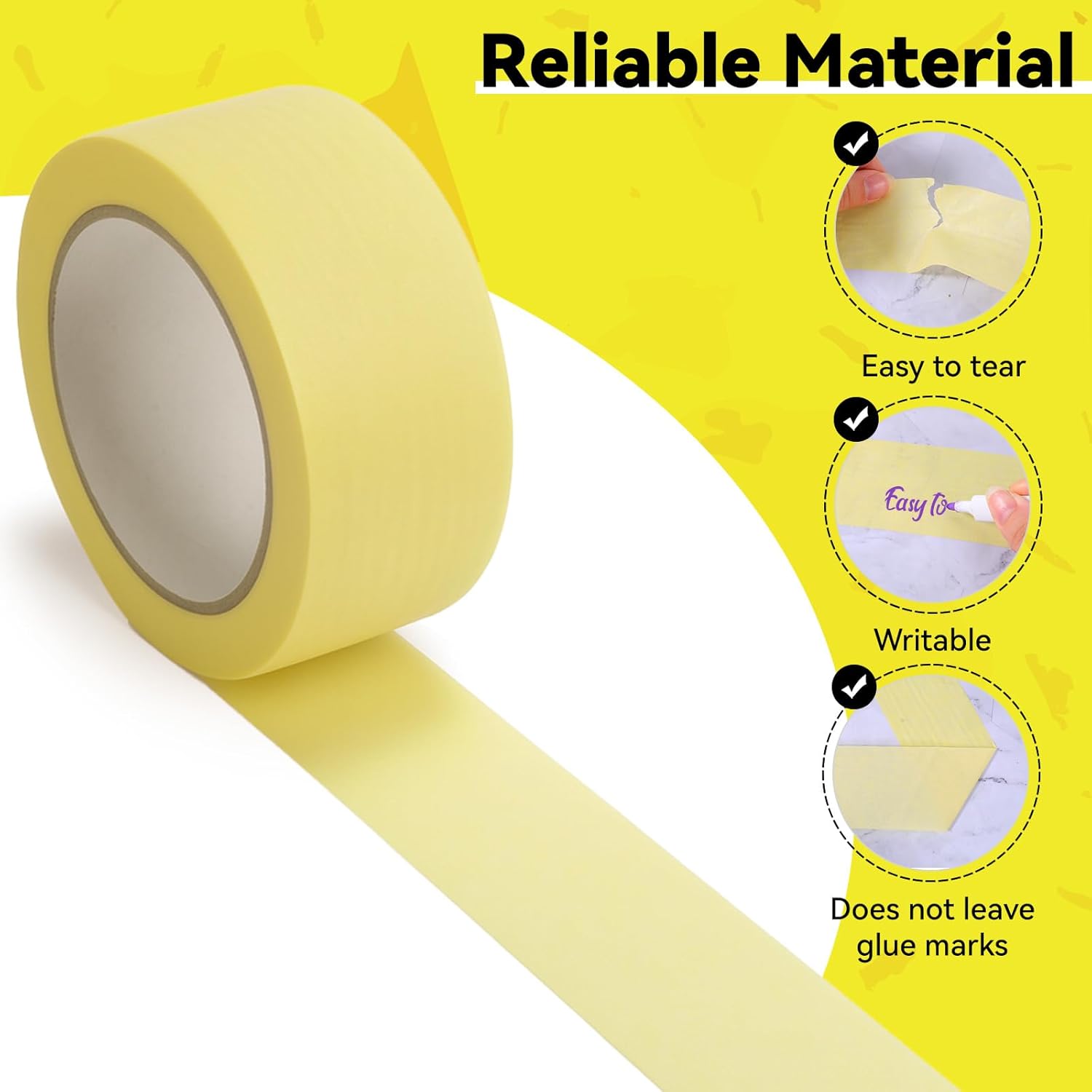 SHENLIU 12 Rolls Yellow Painters Tape, 2 inch x 660 Yards Painters Masking Tape No Residue Medium Adhesive Artist Painting Trim Edge Finishing Tapes for Wall Painting Decoration DIY Supplies