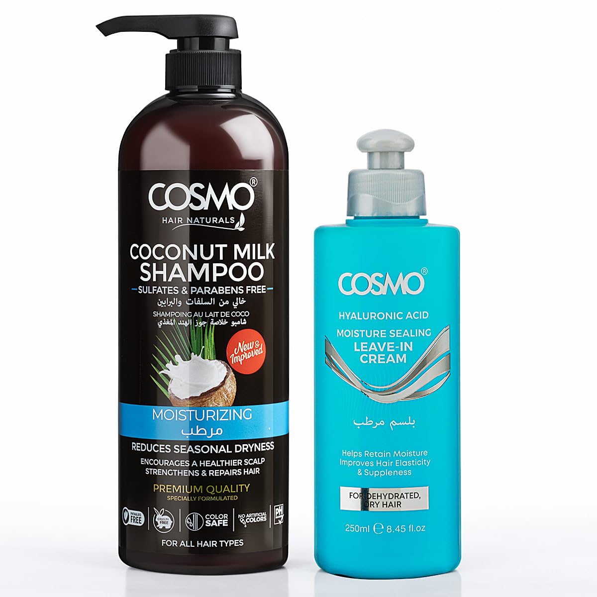 Cosmo Super Curls Hair Care Duo | Coconut Moisturizing Shampoo 1000ml & Curl Defining Leave In Cream 250ml | Non Greasy & Lightweight | Sulfate & Paraben Free | For Men & Women | For All Hairs Types-image-31