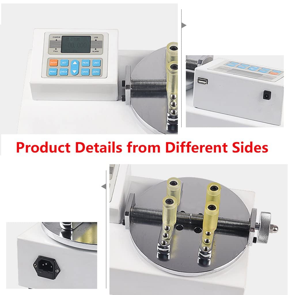 Digital Bottle Lid Torque Gauge Tester Meter Used in Testing and Calibrating Tighten Force Parts Torsional Destructive Testing 3 Units Conversion N Kg Lb of Range 10N·m