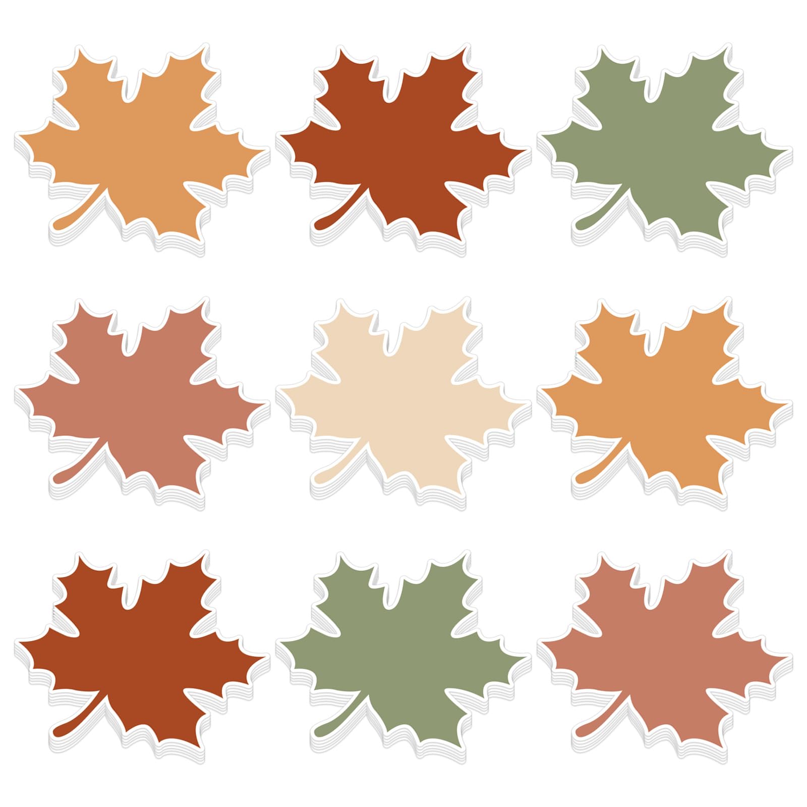 Feuilles d'érable de style bohème colorées en lot