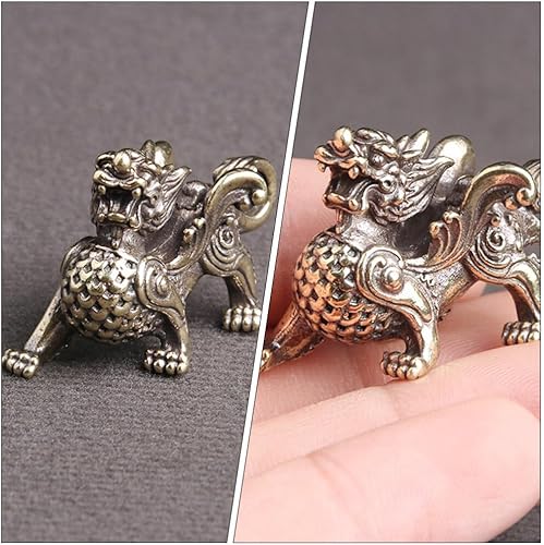Miniatura 7 de FAVOMOTO 4 llaveros Pi Yao, mini llavero de latón Feng Shui, estatua de Pi Yao, llavero chino de Feng Shui, decoraciones de Año Nuevo chino 2025