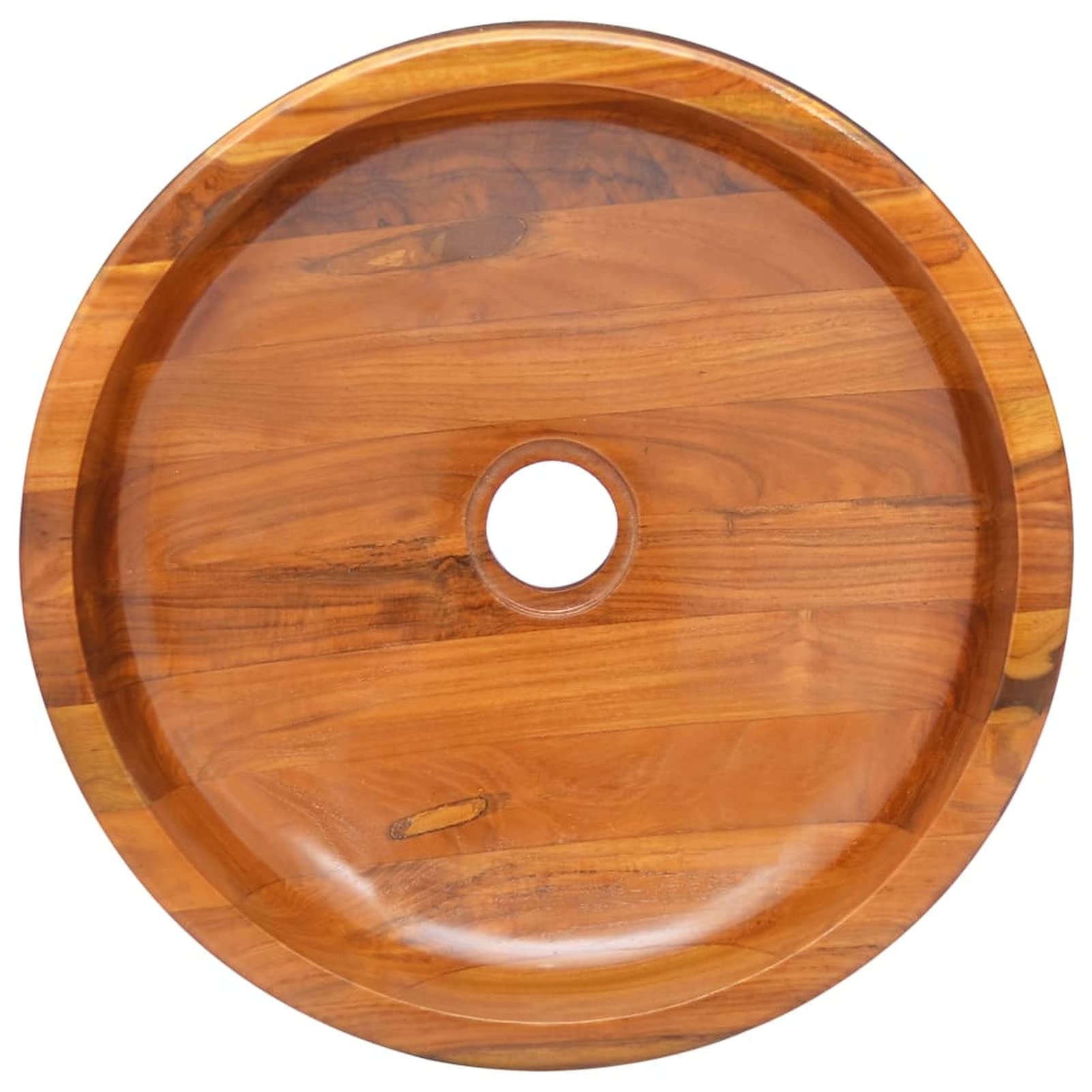 ShGaxin Lavabo, Lavabo sobre Encimera, Lavabo Baño, Muebles De Baño, Mueble Lavabo, de Madera Maciza de Teca Φ40x10 cm