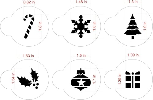 Miniatura 5 de Designer Stencils Plantillas navideñas para cupcakes y galletas, beigesemitransparente, se adapta a círculo de 2 pulgadas