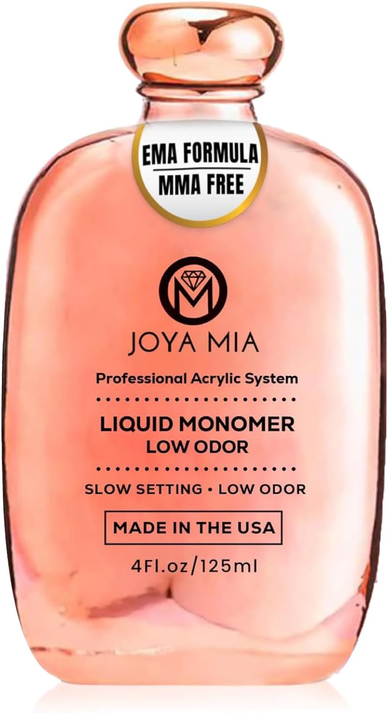 Low Odor Monomer Slow setting Liquid Monomer clean odorless acrylic monomer For Acrylic Powder Professional EMA, MMA Free, Superior Adhesion Formula (4oz)
