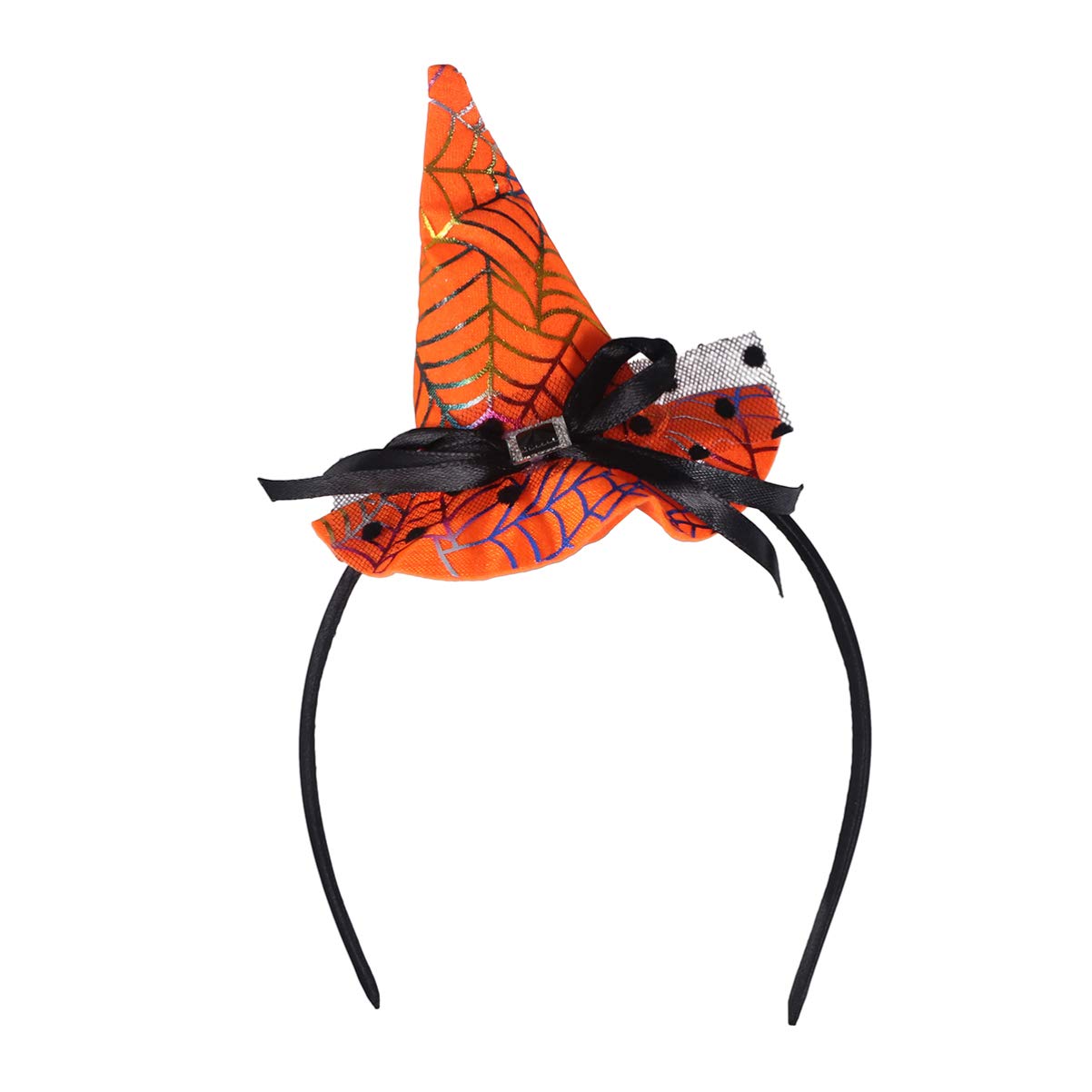 Toddmomy Kids Witch Hat Headband Halloween Hair Accessory with Spider Web Pattern Party Costume Headwear for Girls and Adults