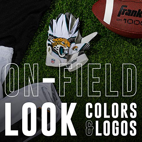 Image of Franklin Sports Youth NFL Football Receiver Gloves - Kids Football Gloves Pair - NFL Team Logos and Silicone Palm