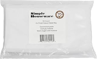 50 Count - Precut Food Vacuum Sealer Bags Storage, Pint Size 6" x 10"