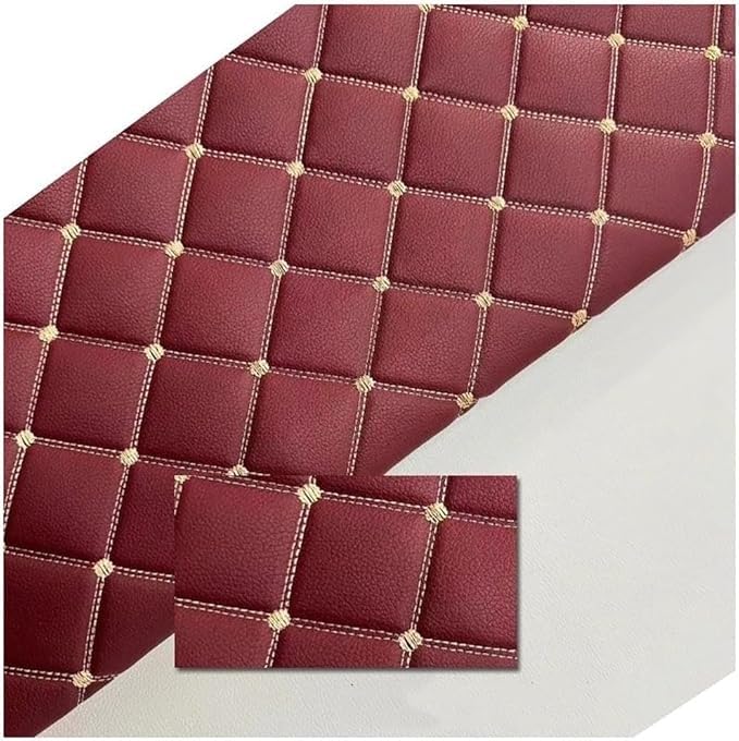 Tissu en similicuir matelassé avec coutures diamant pour coussin de voiture