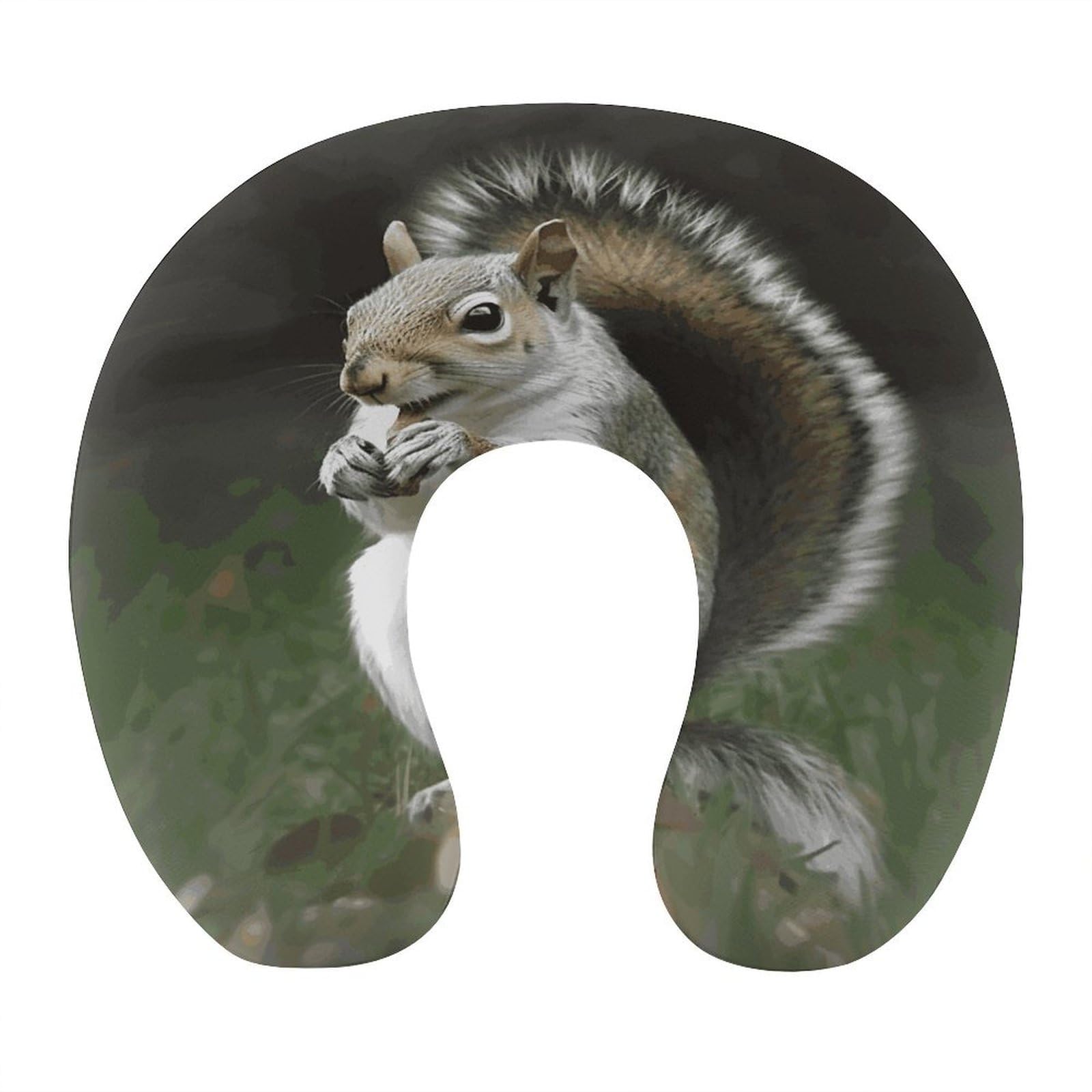 FekiLoot Squirrel Travel Pillow U Shaped Neck Pillow Comfortable Memory Foam Pillow Portable Soft Headrest Lightweight Neck and Head Support for Planes Trains Self-Driving Cars