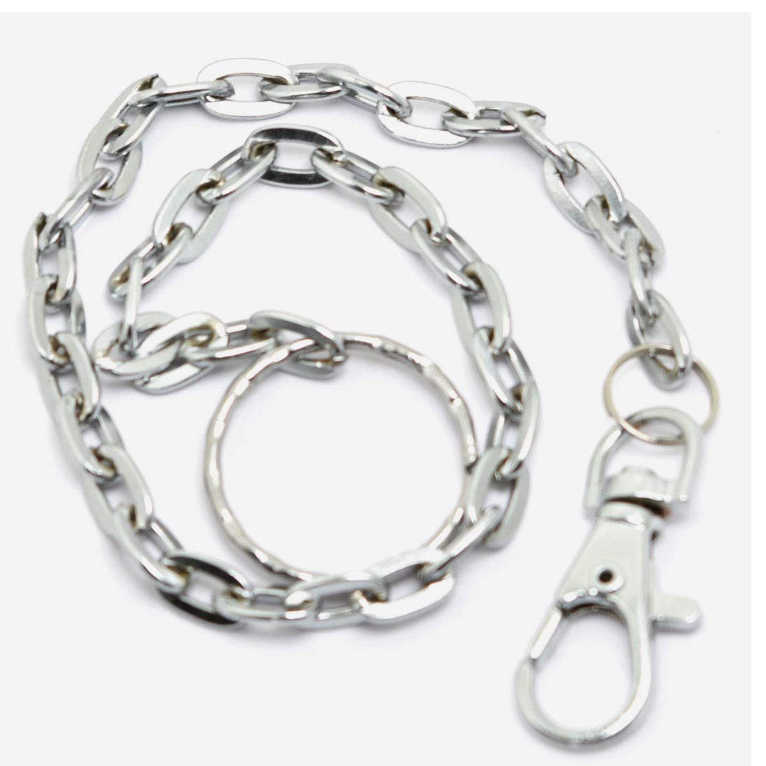 Faynci Silver Long Drawn Cable Chain Clasp Key Ring Metal Waist Belt Hook Key Chain