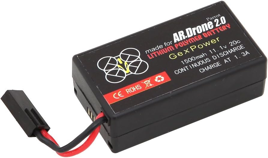 Gex 1500mah Upgrade Battery for Parrot Ar.drone 2.0 Power Edition Helicopter