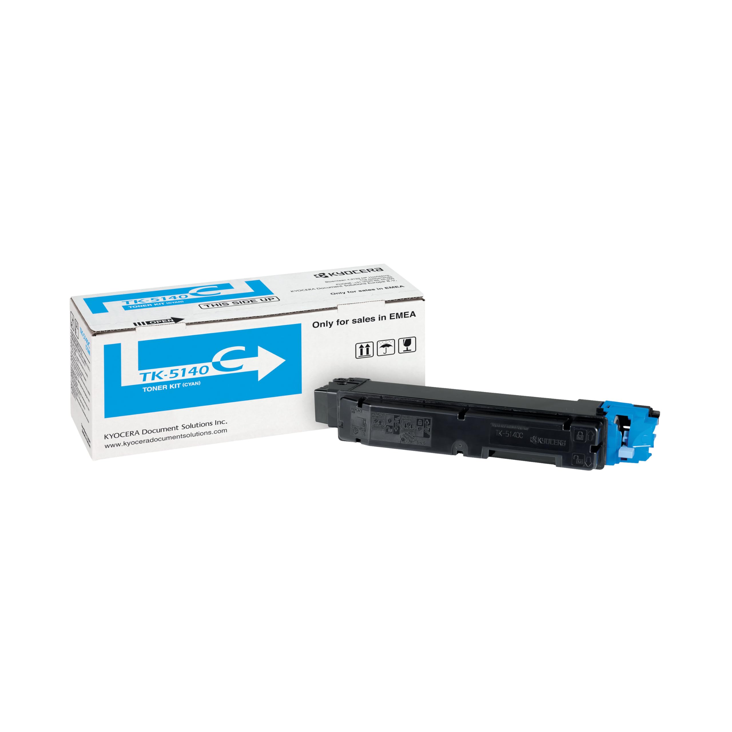 Kyocera 1T02NRCNL0 TK-5140C TONER-KIT INCL CONTAINER F/5000 Pages, cyan