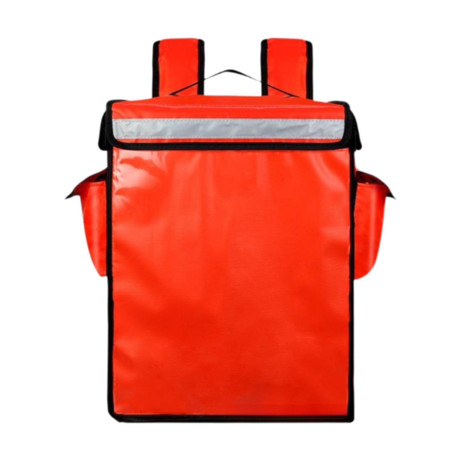 Mochila de Reparto Isotérmica, Bolsa Térmica para Alimentos, a Prueba de Fugas con Tira Reflectante, Bolsa de Catering, Bolsa de Aislamiento para Picn, Rojo, Individual
