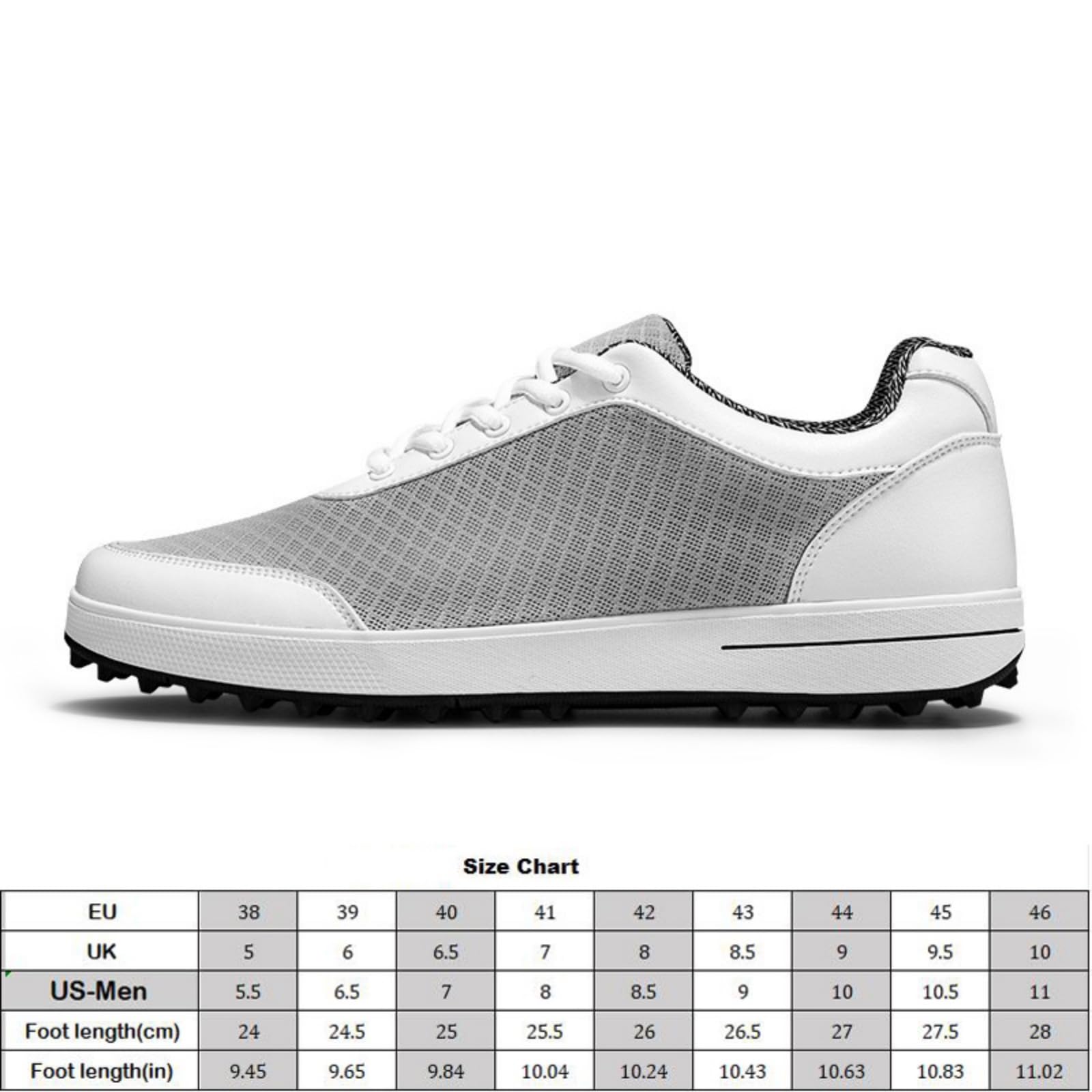 Męskie buty golfowe oddychające sznurowane z antypoślizgową gumową podeszwą bez kolców klasyczne obuwie sportowe