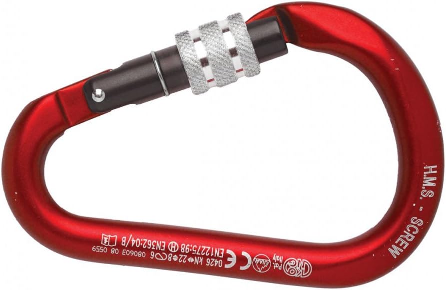 Palm Kayak oder Kajak HMS Screw Gate Karabiner RED EIN Karabiner