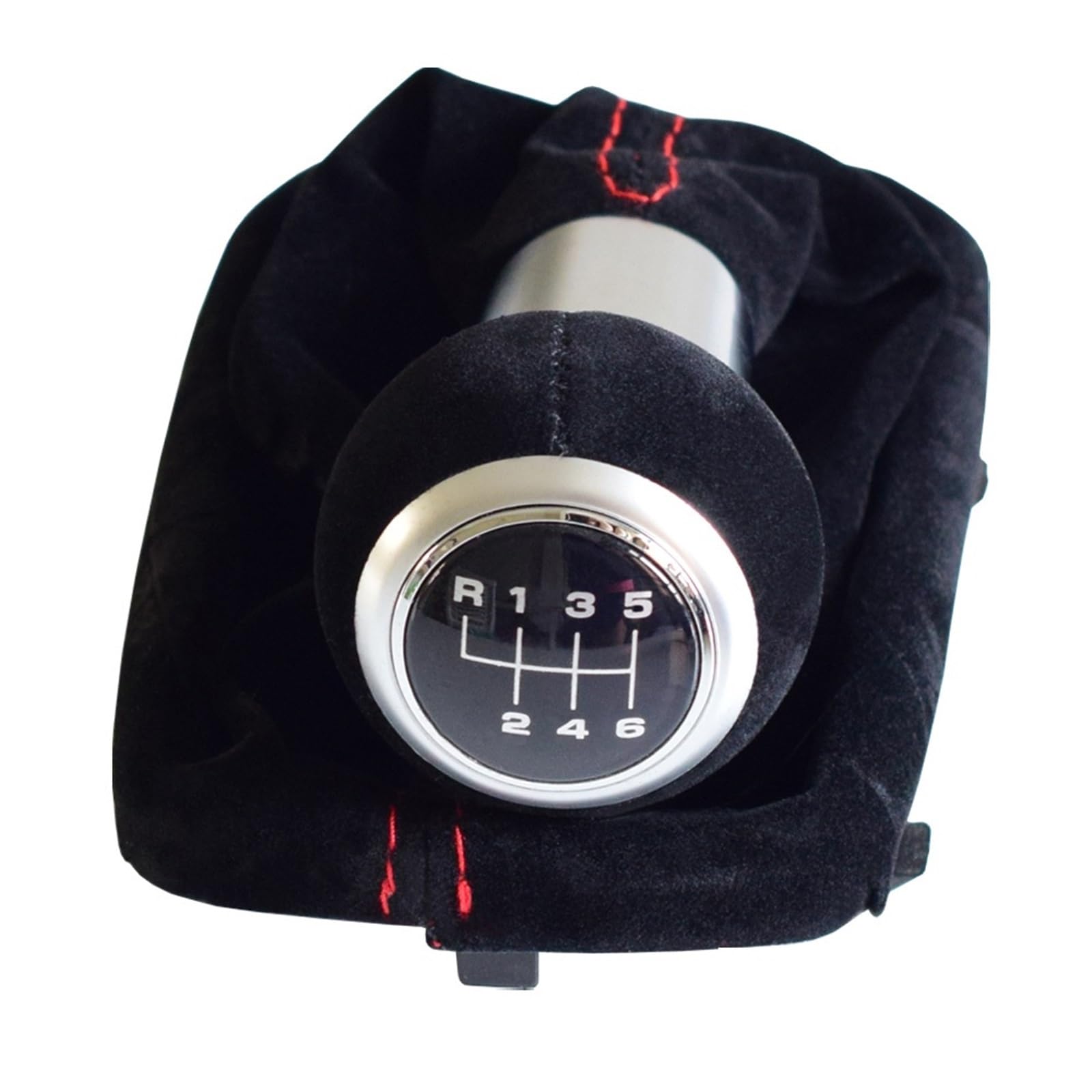 Lzbzhb One Color Car Manual 5/6 Speed Leather Gear Shift Knob Lever Shifter With Gaiter Boot Case For A3 For S3 2001 2002 2003 Gear Shift Knob(6 Speed-Black)