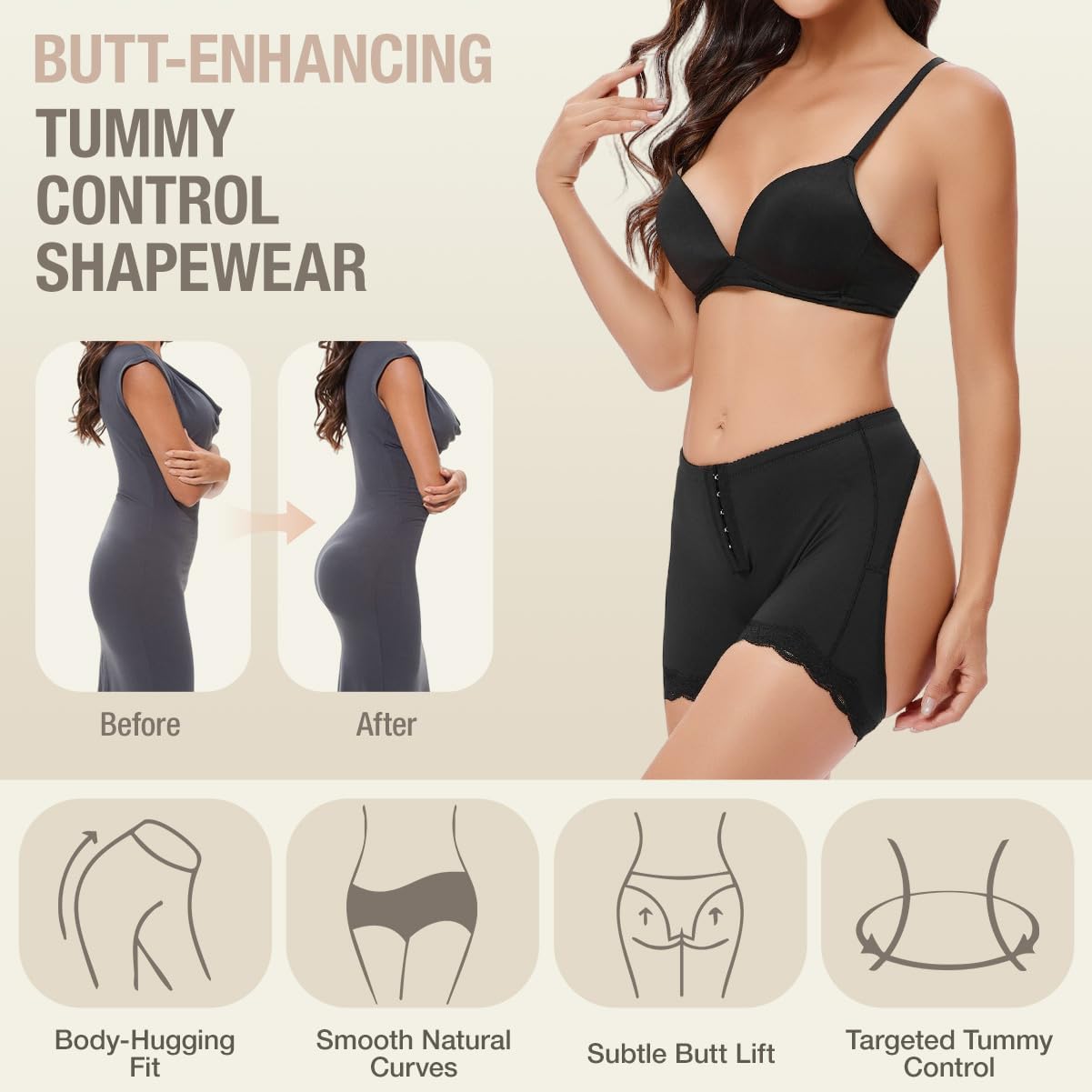 Butt Lifter Shapewear Boy Shorts, Adjustable Hip Enhancer Body Shaper Control Panties for Women - Image 6