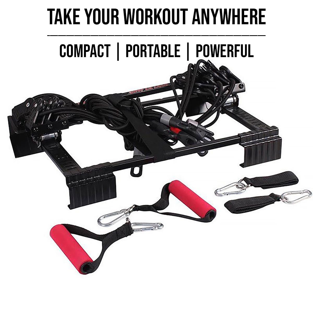 Multiestación de Fitness para Puerta con Poleas y Elásticos – Gimnasio Completo en Casa, Fácil de Instalar, Ideal para Tonificar Piernas, Brazos y Espalda - Entrena en Cualquier Puerta.