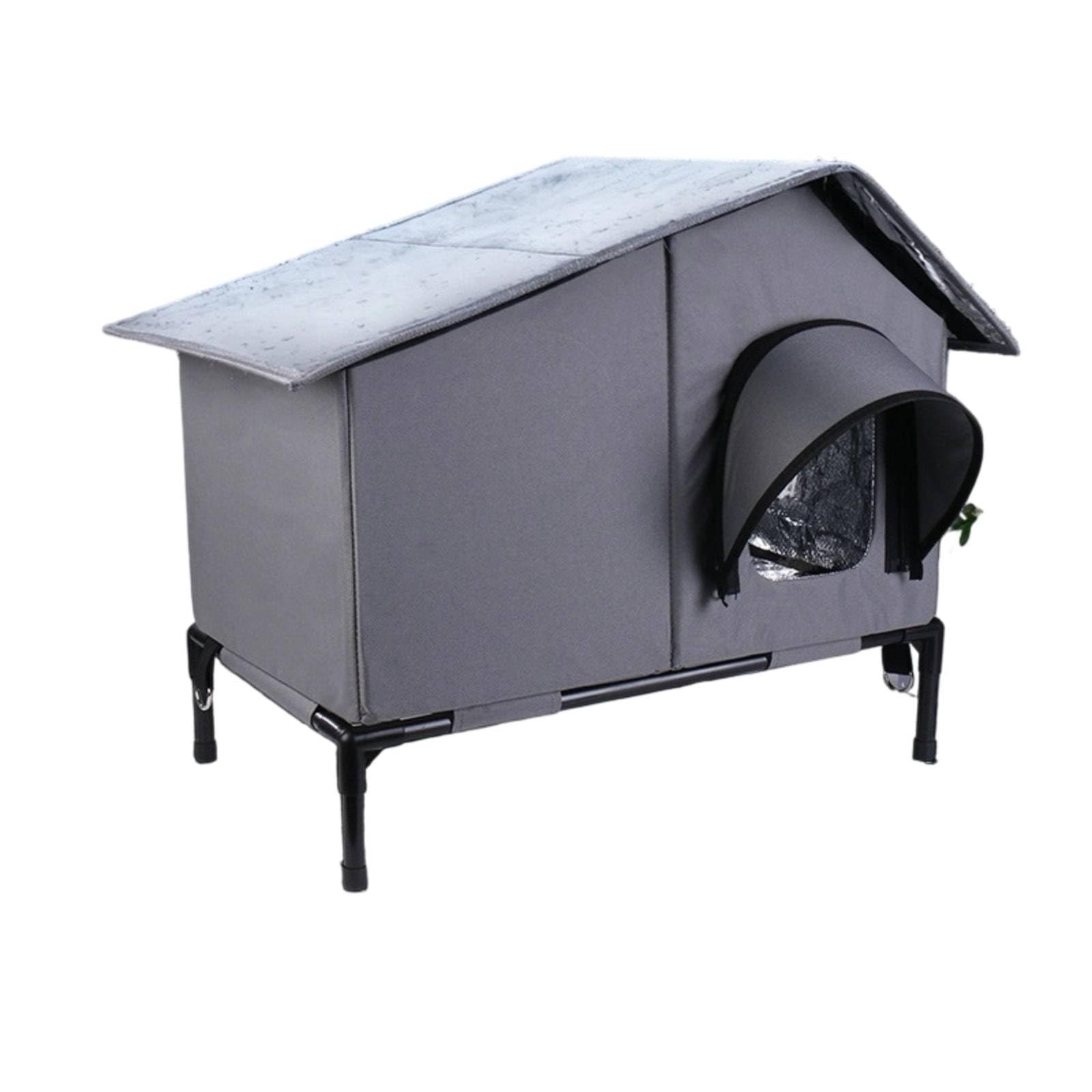 Niche Surélevée pour Chat Semi-Fermé | Imperméable, Abri, pour Jardin, Chats