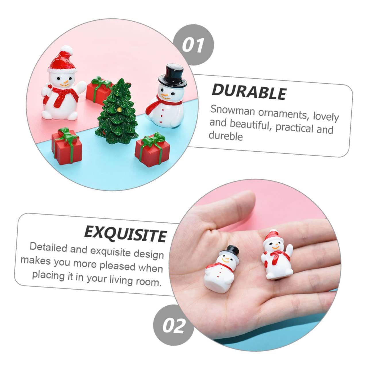 TOPBATHY 150 Piezas Mini muñeco de Nieve de muñecas Adornos de Navidad Mini muñecos de Nieve Christmas Tree Decorations manteles navideños Juguete Mini estatuilla de muñeco de Nieve