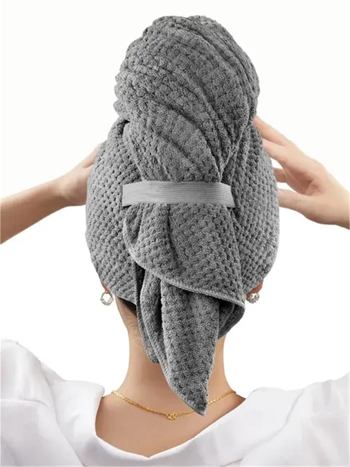 LUYSGBXR Hair Towel Hair Towel 1pc Large Absorbent Soft Drying With Stretch For Wet Curly Long Anti-Frizz Quick(Light Grey)