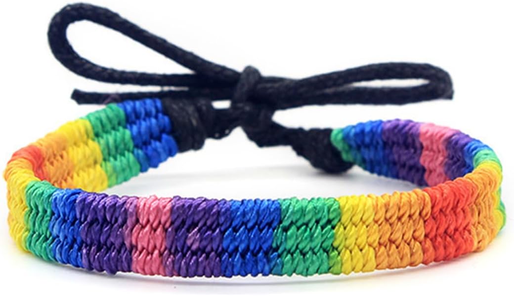 MALOYANVE Rainbow LGBT Pride Bracelet for Lesbian Gay Bisexual Handmade Adjustable LGBTQ Bracelets Braided Wristband Pride Month Friendship String Bracelet Gifts for Men Women - Image 5