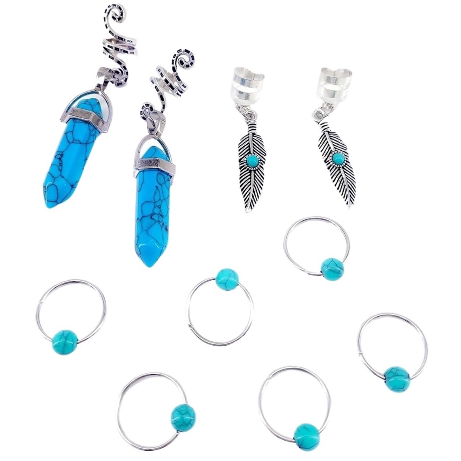 80 piezas anillo for el cabello hueco con estrella y luna