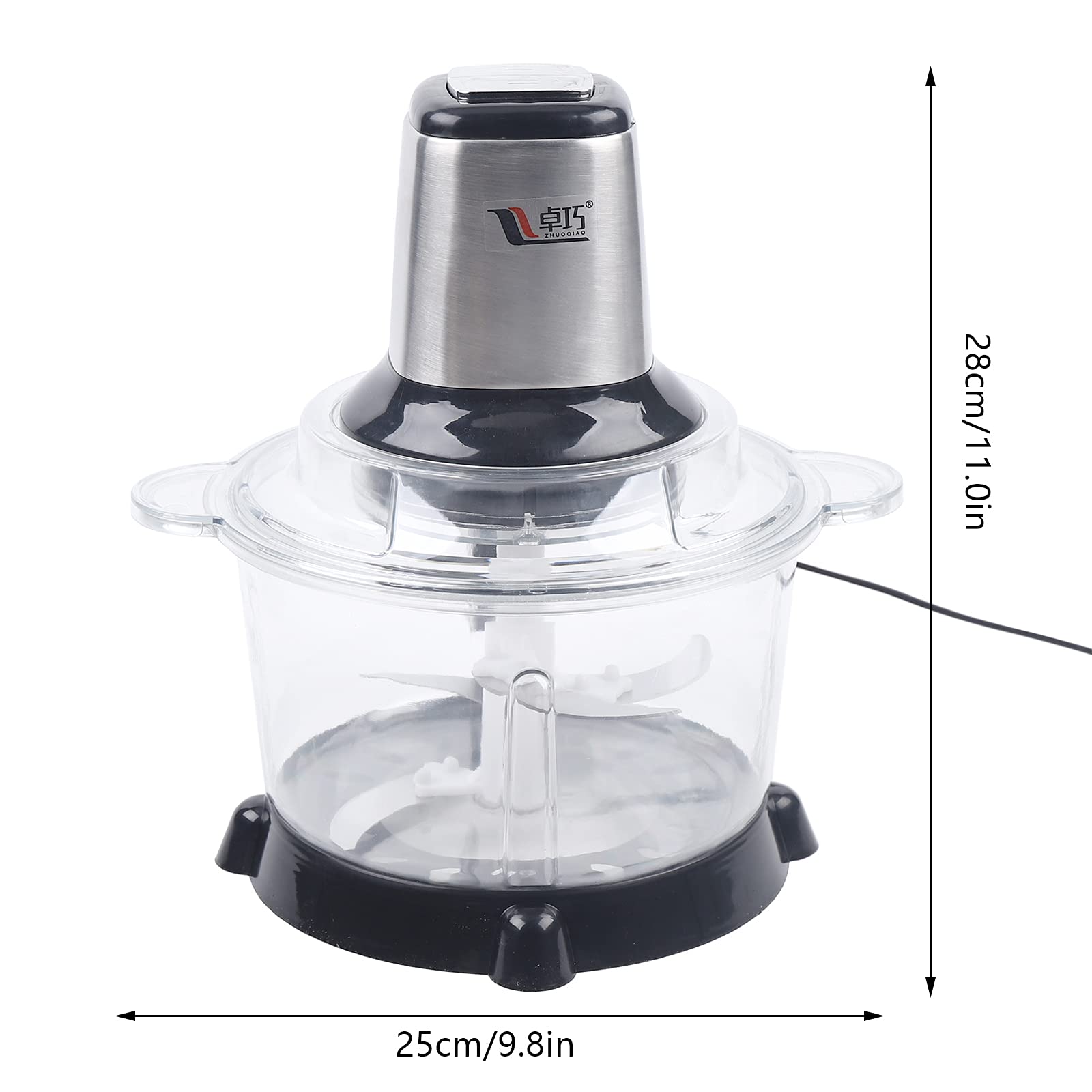 Tritatutto elettrico con ciotola in acciaio inox, tritacarne, 500 W