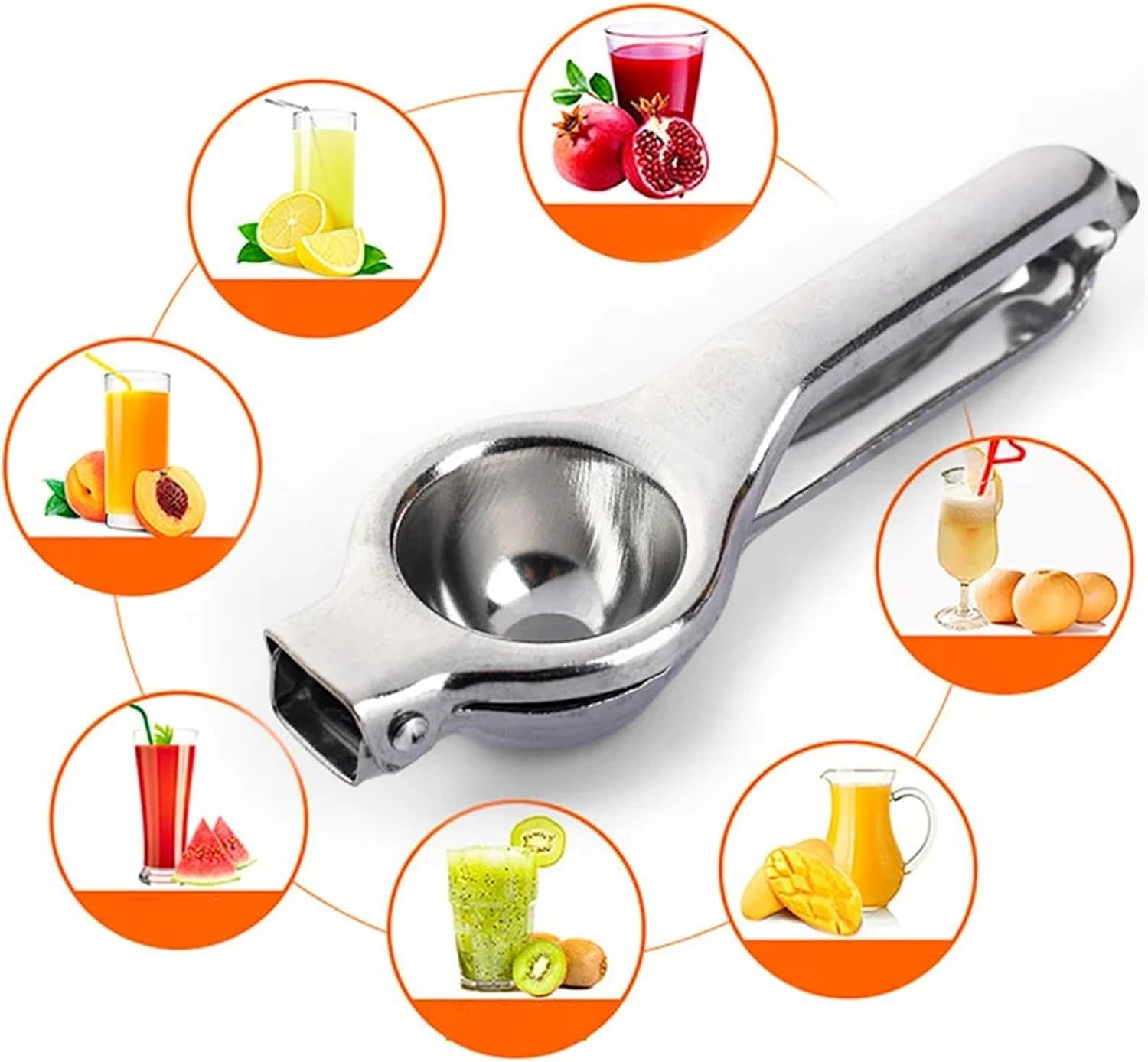 Stainless Steel Manual Citrus Juicer – Hand Press Squeezer for Lemons, Limes & Oranges(Lemon1 PC)