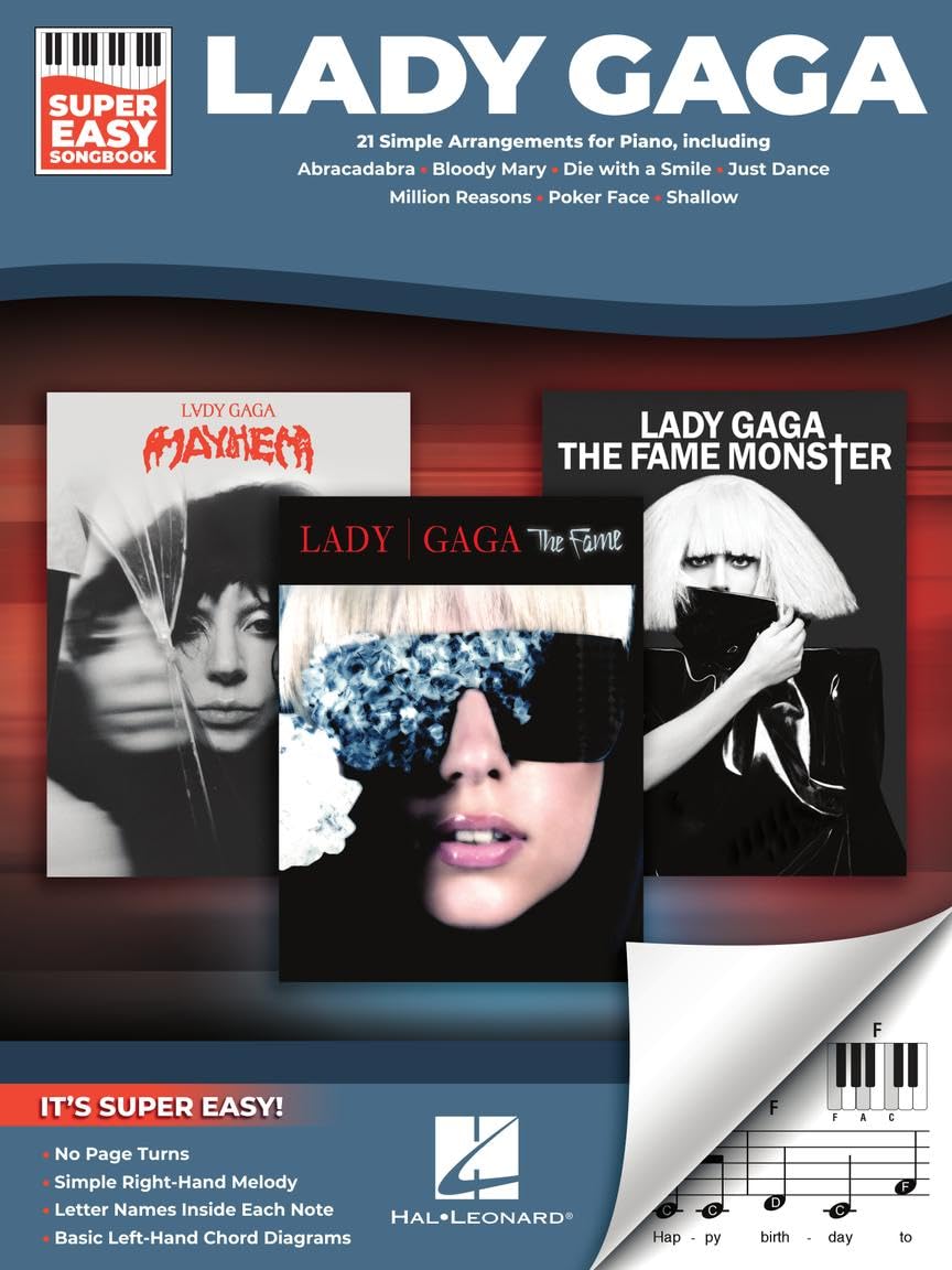 Lady Gaga - Super Easy Songbook. Piano Solo.: 21 Simple Arrangements for Piano