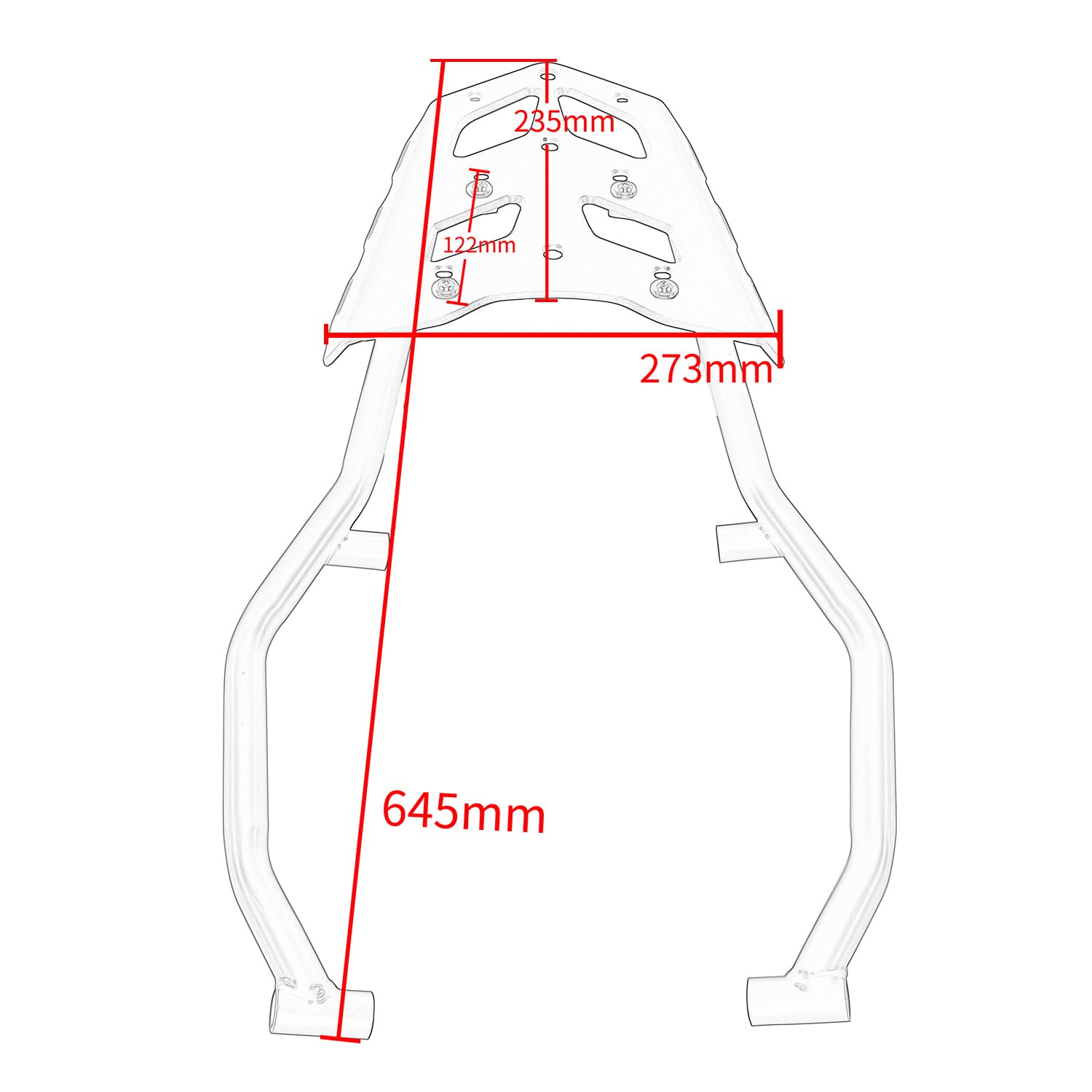 Portaequipajes Trasero para Moto Tenere 700, Barra de Estante extendida, Kit de Placa de Soporte de Montaje Superior, Barra de Agarre para Pasajero, Asiento Lateral para Tenere700 2018-2024