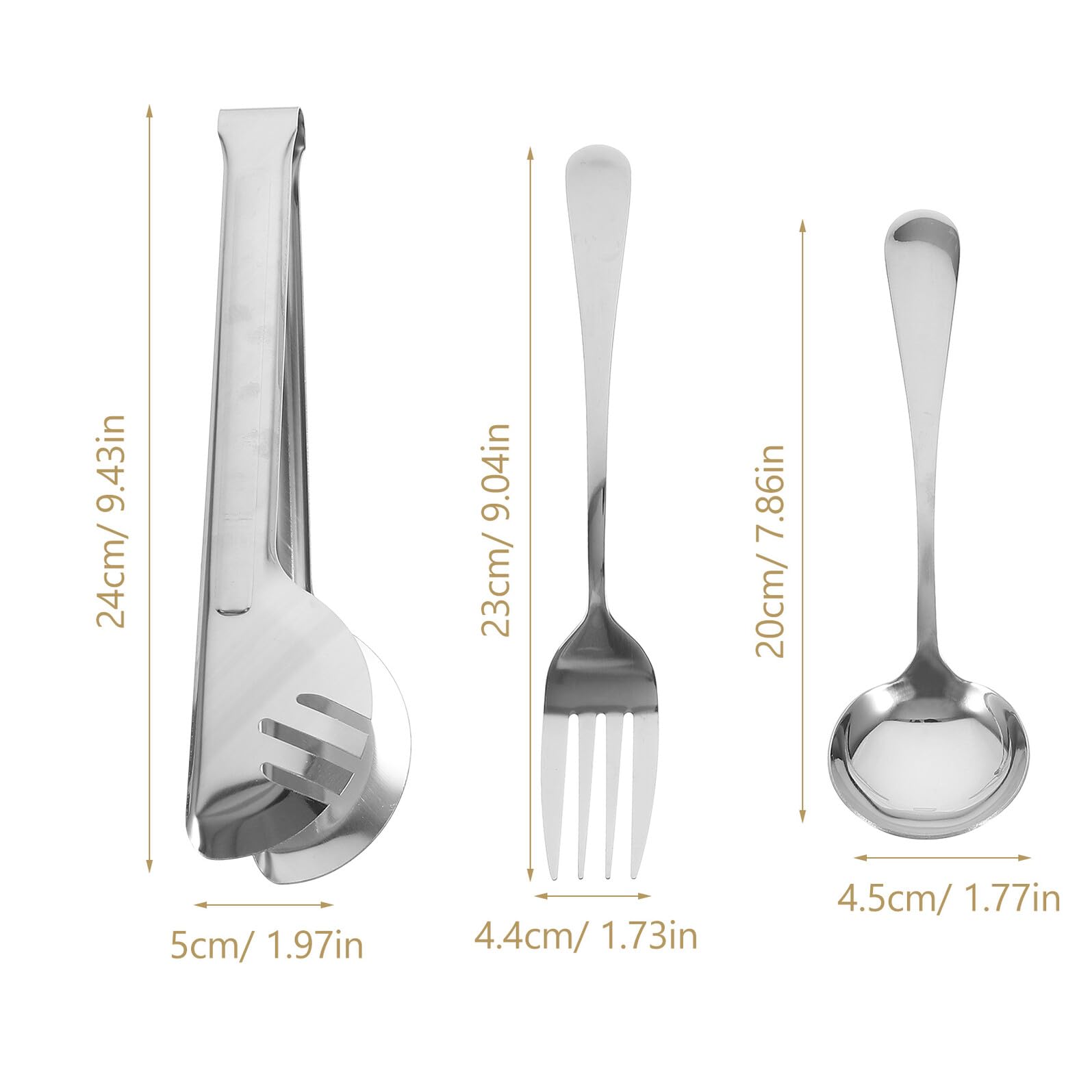 Juego de Cucharas para Servir 1 Set de Acero Inoxidable Plata