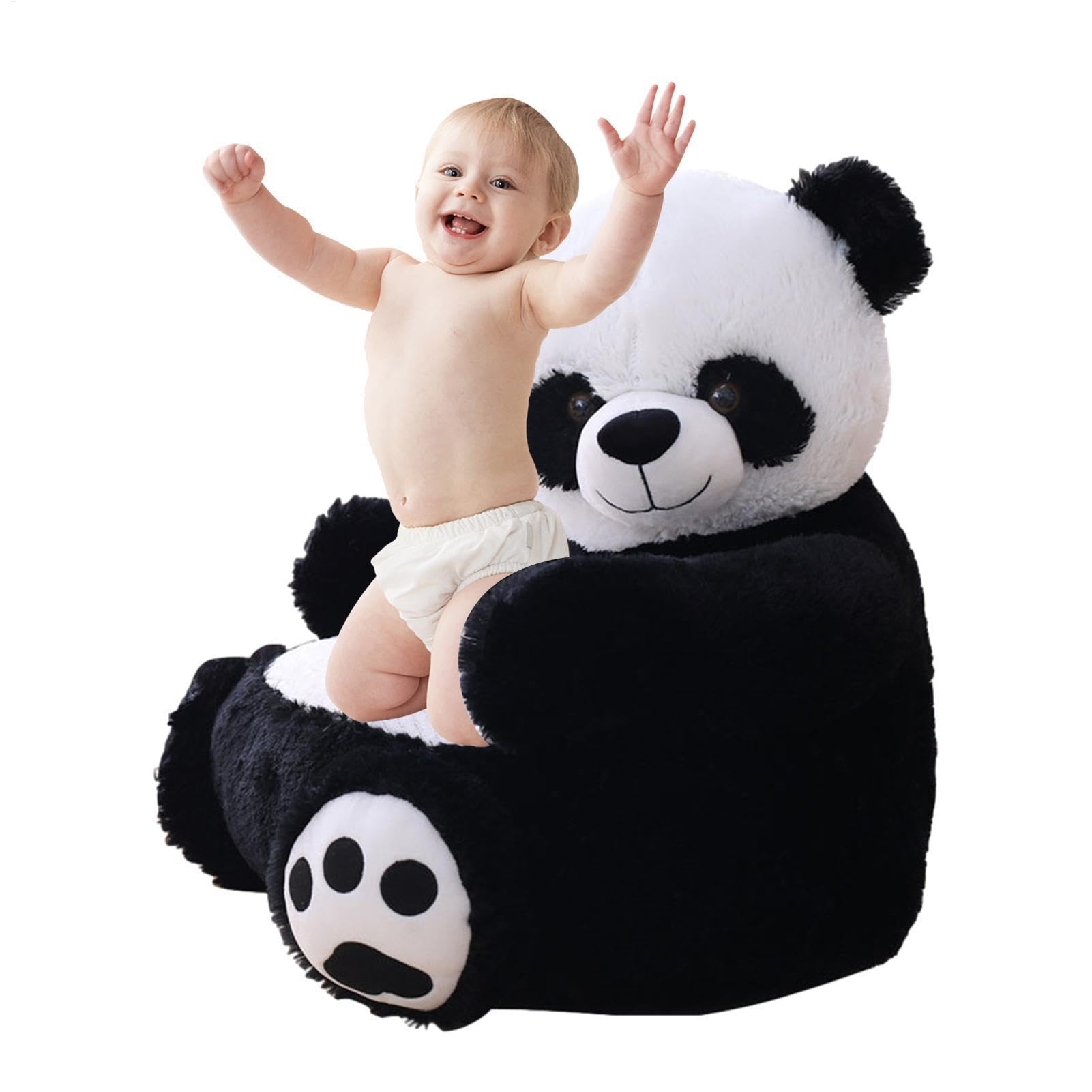 Kinder-Panda-Armlehnenstuhl – Plüsch-Panda-Sofa für Kinder, Tier-Lesestuhl | Weicher Panda-Sessel, Plüsch-Kindersofa, bequemer Armlehnenstuhl, Stützsitz für und Mädchen, Panda-Sitz für das Kind