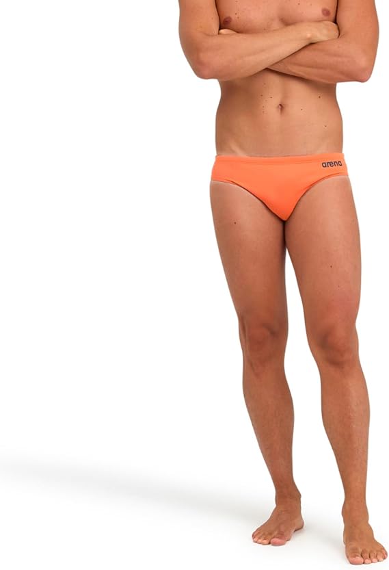 ARENA Team Solid Competitive Swimsuit for Men Chlorine Resistant UV Protection Low Drag Athletic Briefs,NESPOLA-Asphalt