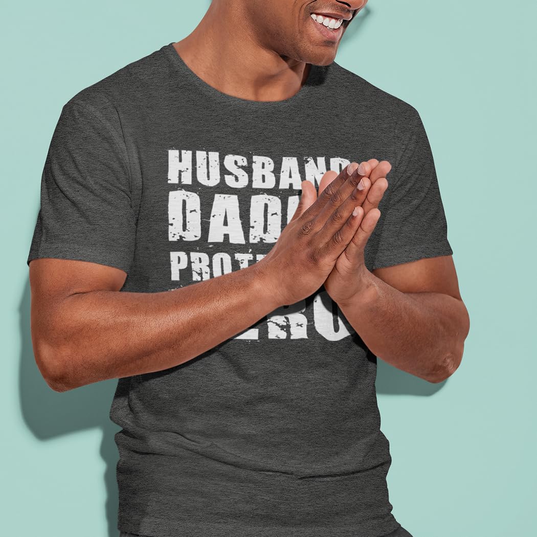 shop4ever Ehemann Daddy Protektor Hero T-Shirt - Grau - Mittel